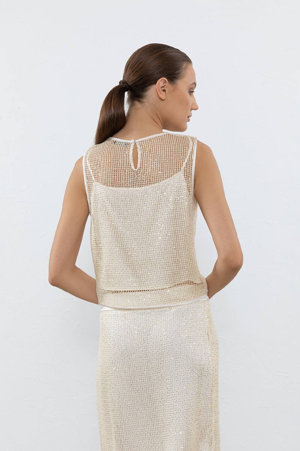 Peserico Top A Rete Con Micropaillettes