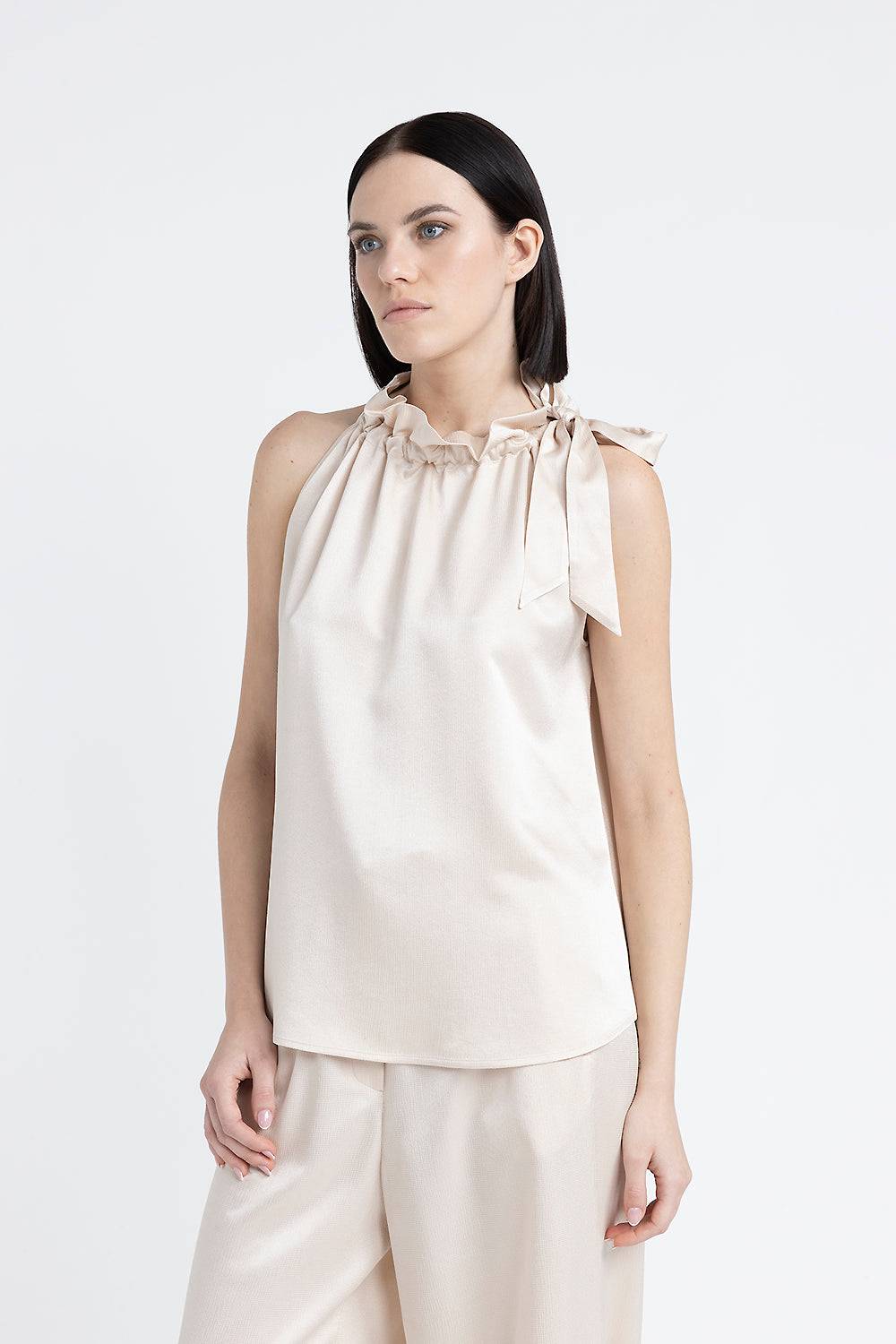 Peserico Top con collo arricciato