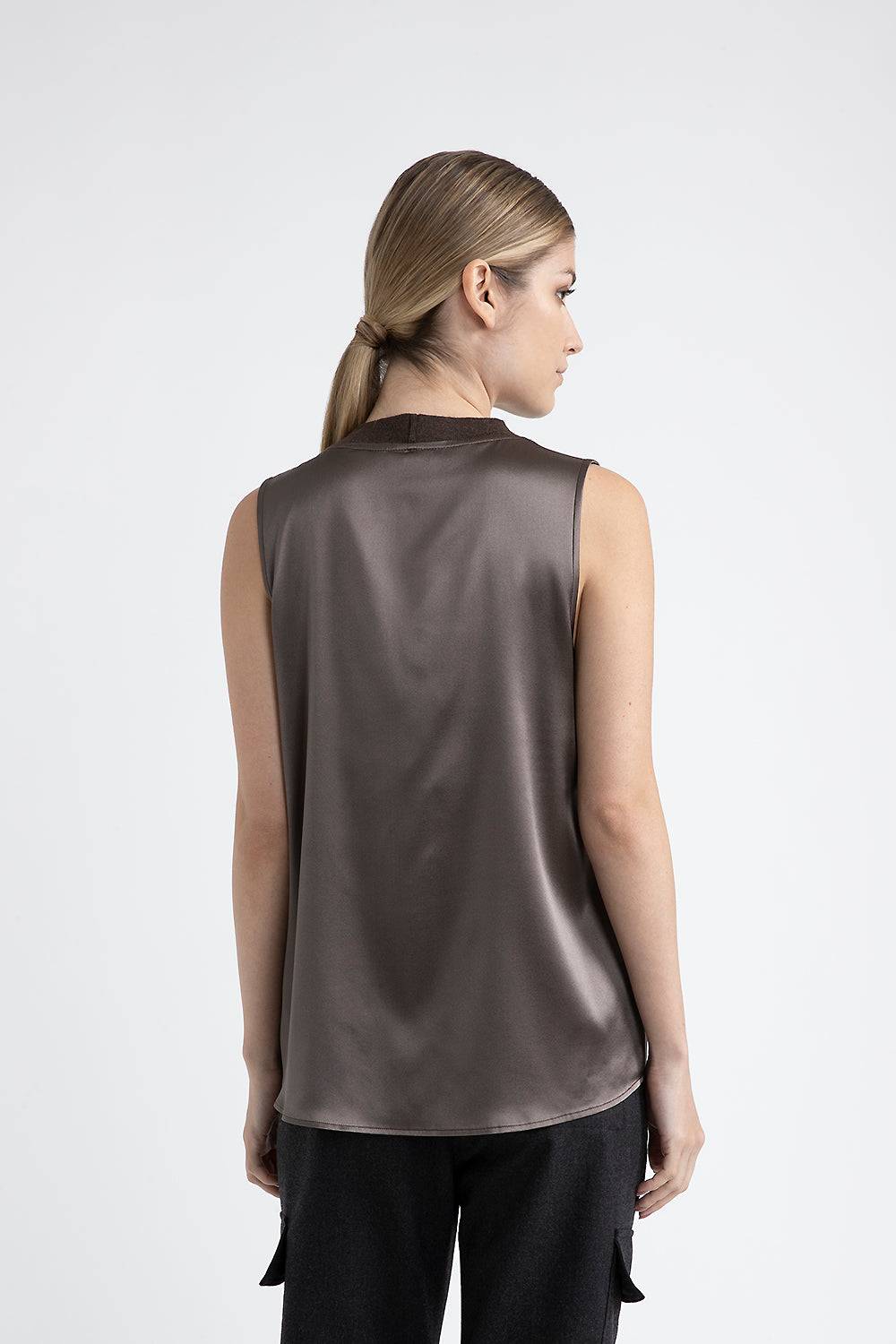 Peserico Top Dalla Linea Morbida In Raso Di Seta