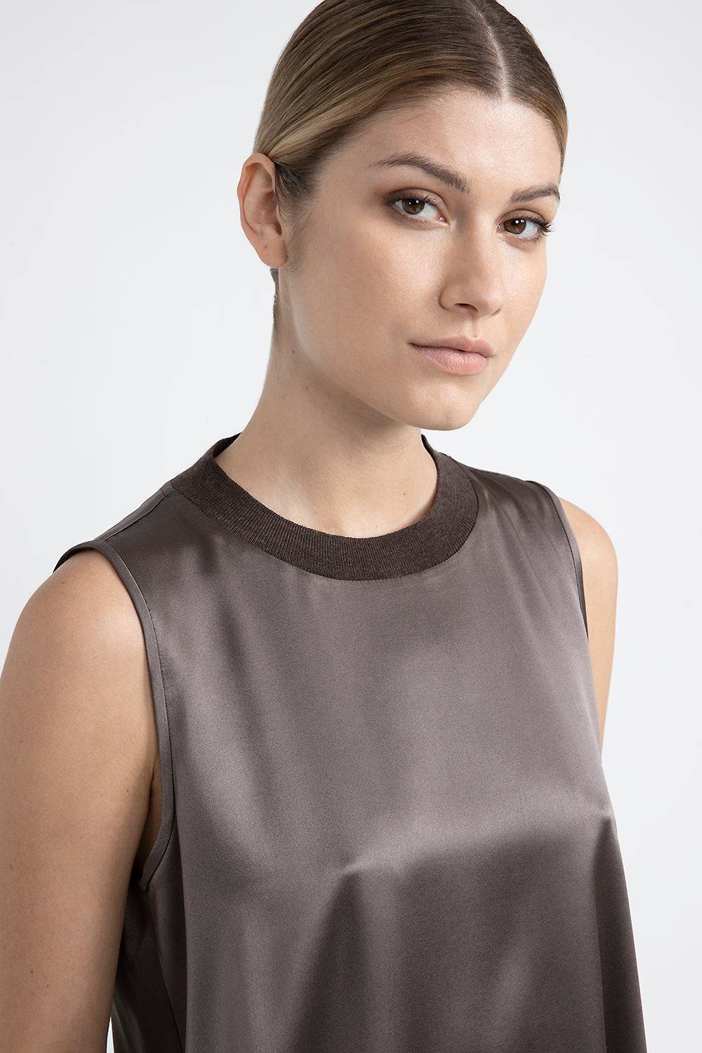 Peserico Top Dalla Linea Morbida In Raso Di Seta