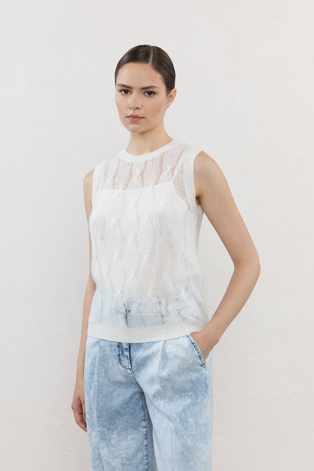 Peserico Top In Baby Alpaca Suri E Viscosa