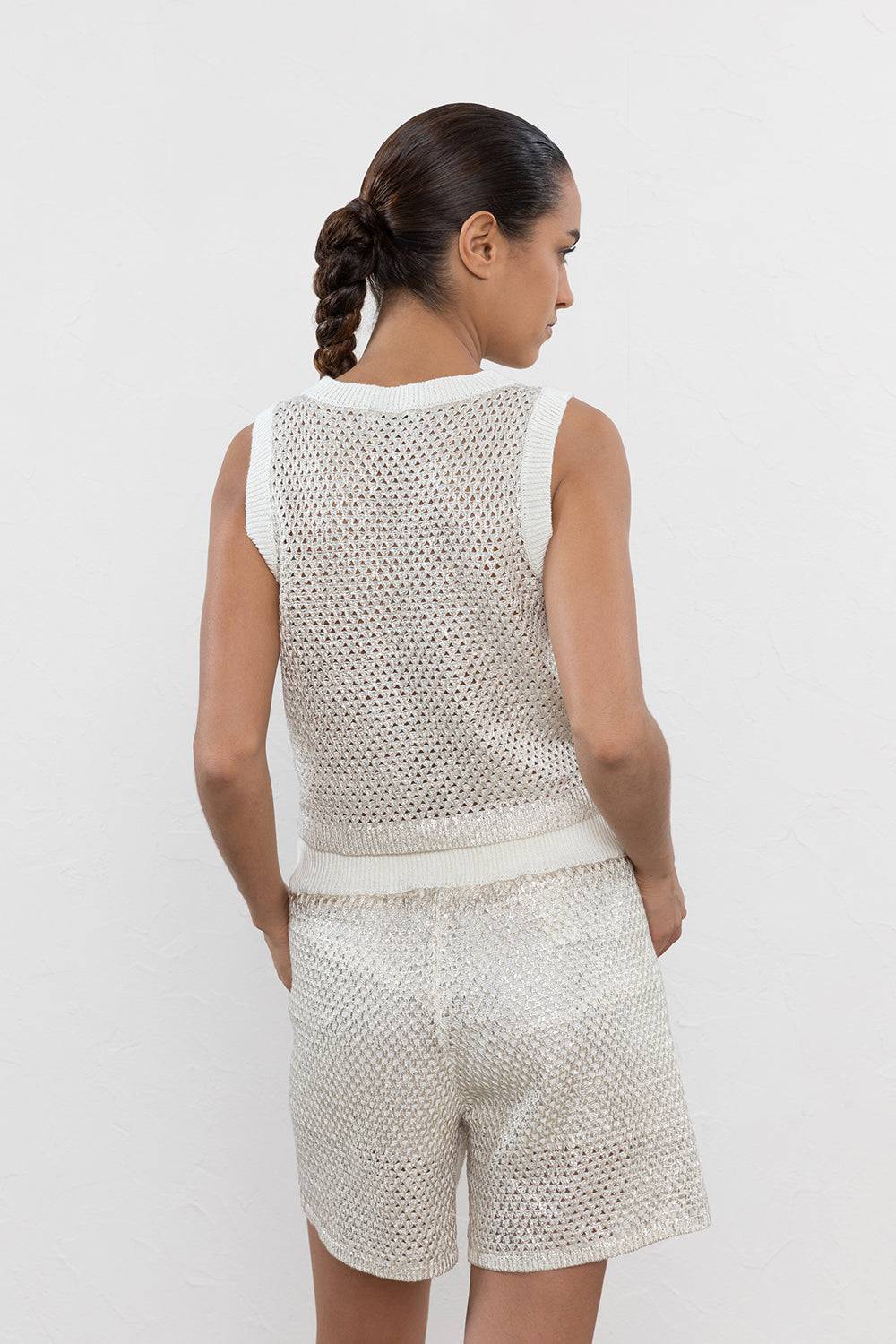 Peserico Top In Cordonetto Di Cotone E Lino