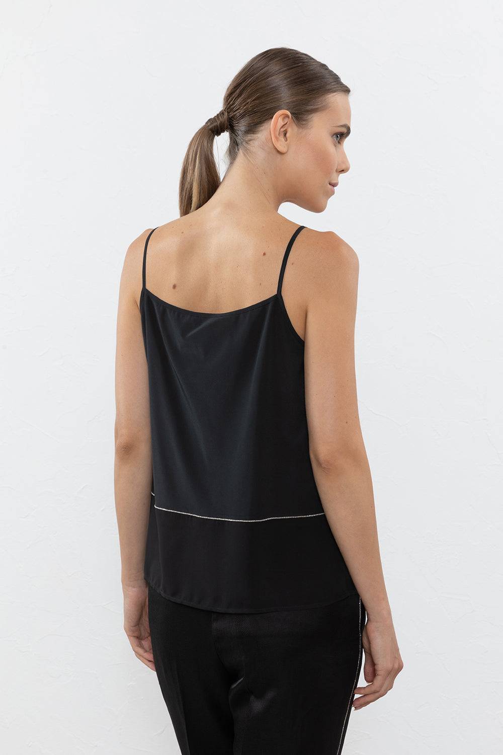 Peserico Top In Crepe De Chine Di Seta Stretch