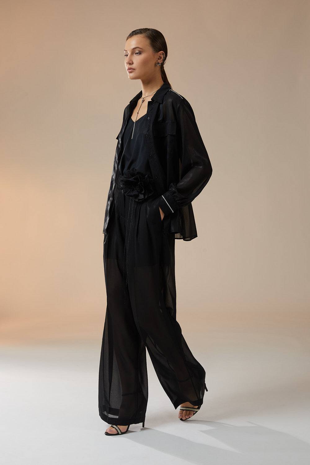 Peserico Top In Crepe De Chine Di Seta Stretch