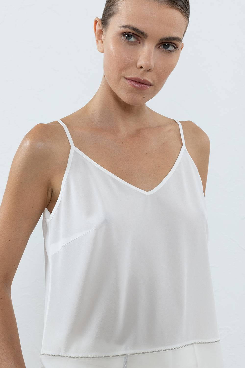 Peserico Top in crepe de chine di seta stretch