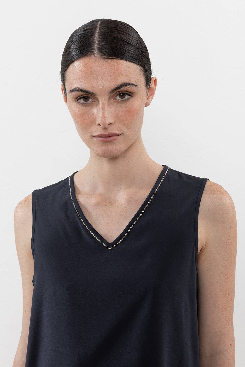 Peserico Top in crepe de chine in seta stretch