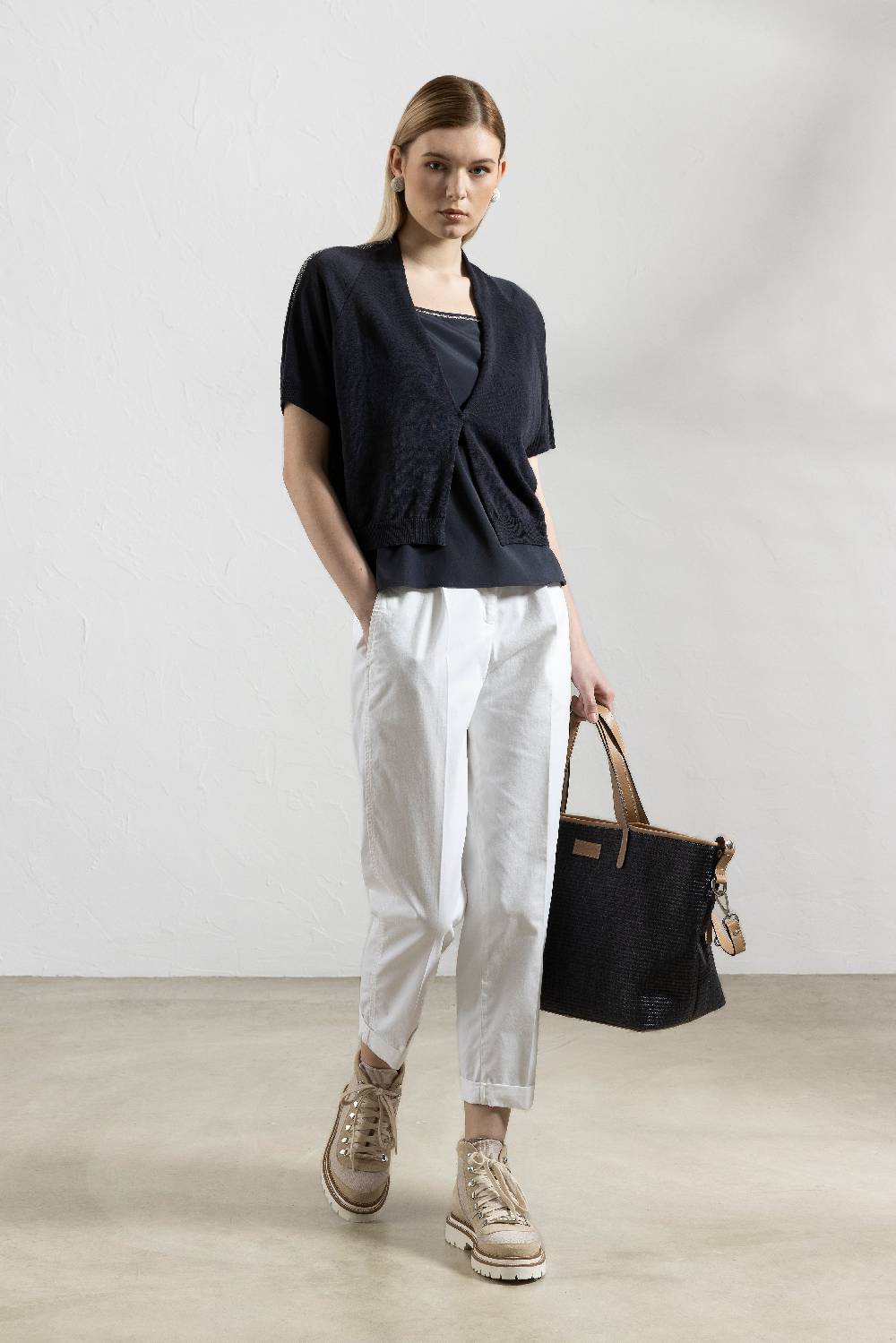 Peserico Top In Crepe De Chine In Seta Stretch