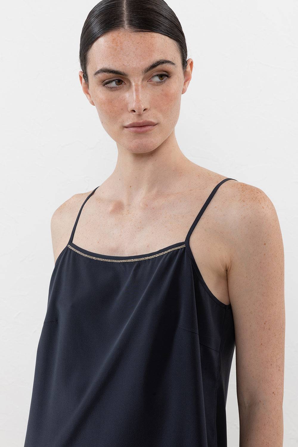 Peserico Top In Crepe De Chine In Seta Stretch