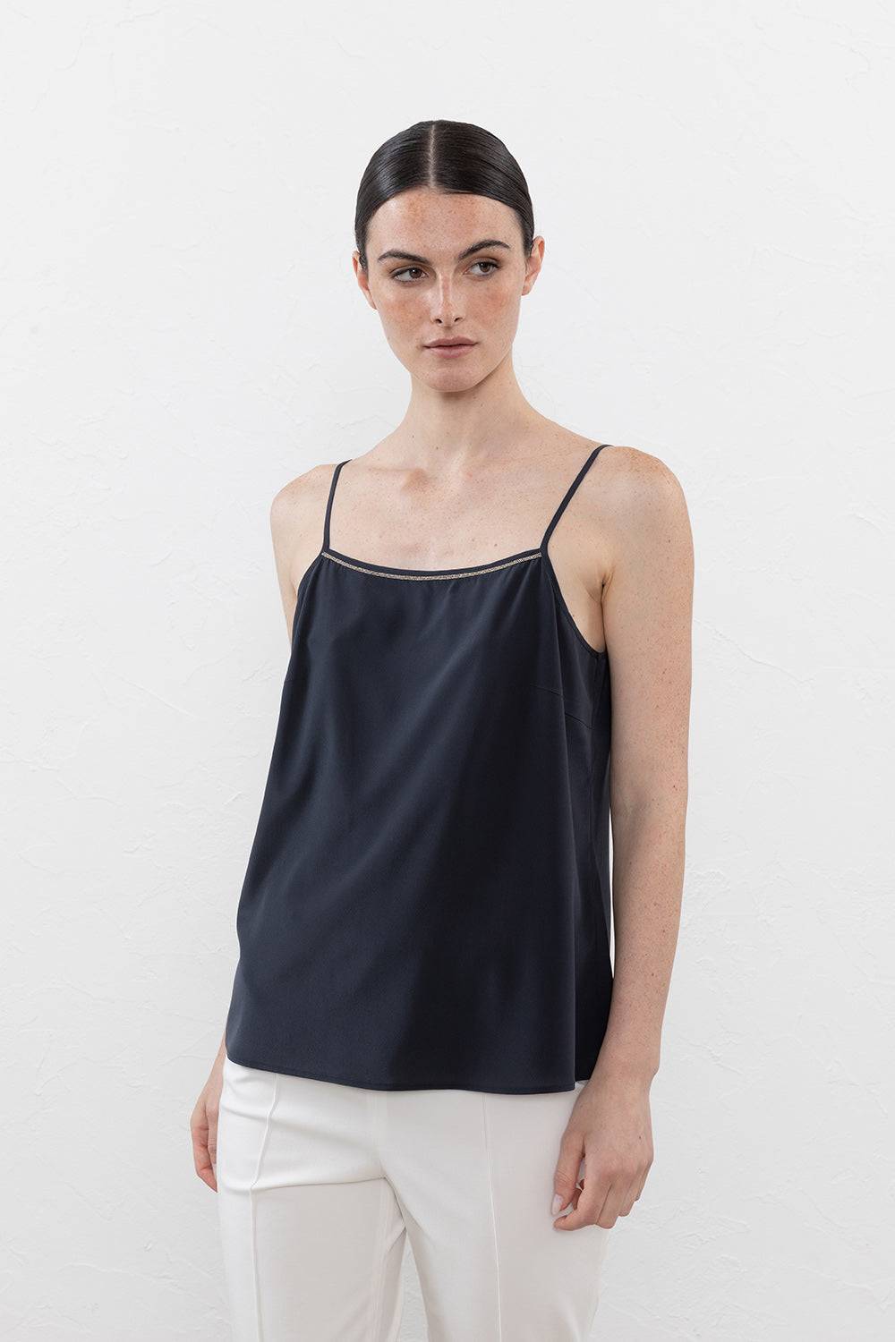 Peserico Top in crepe de chine in seta stretch