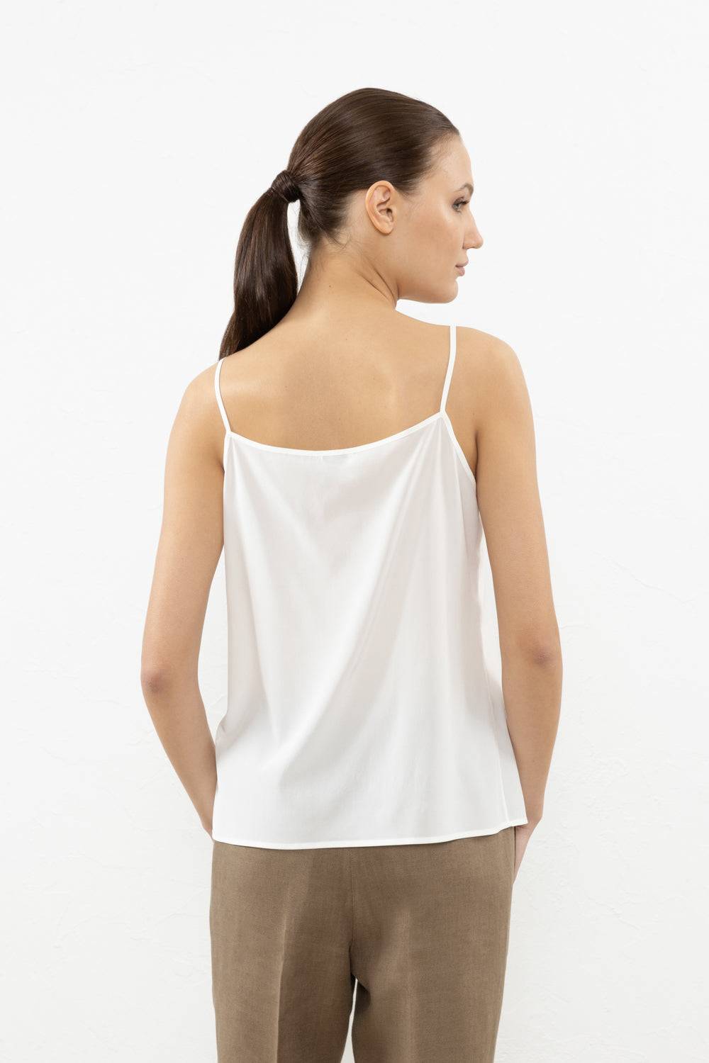 Peserico Top In Crepe De Chine In Seta Stretch