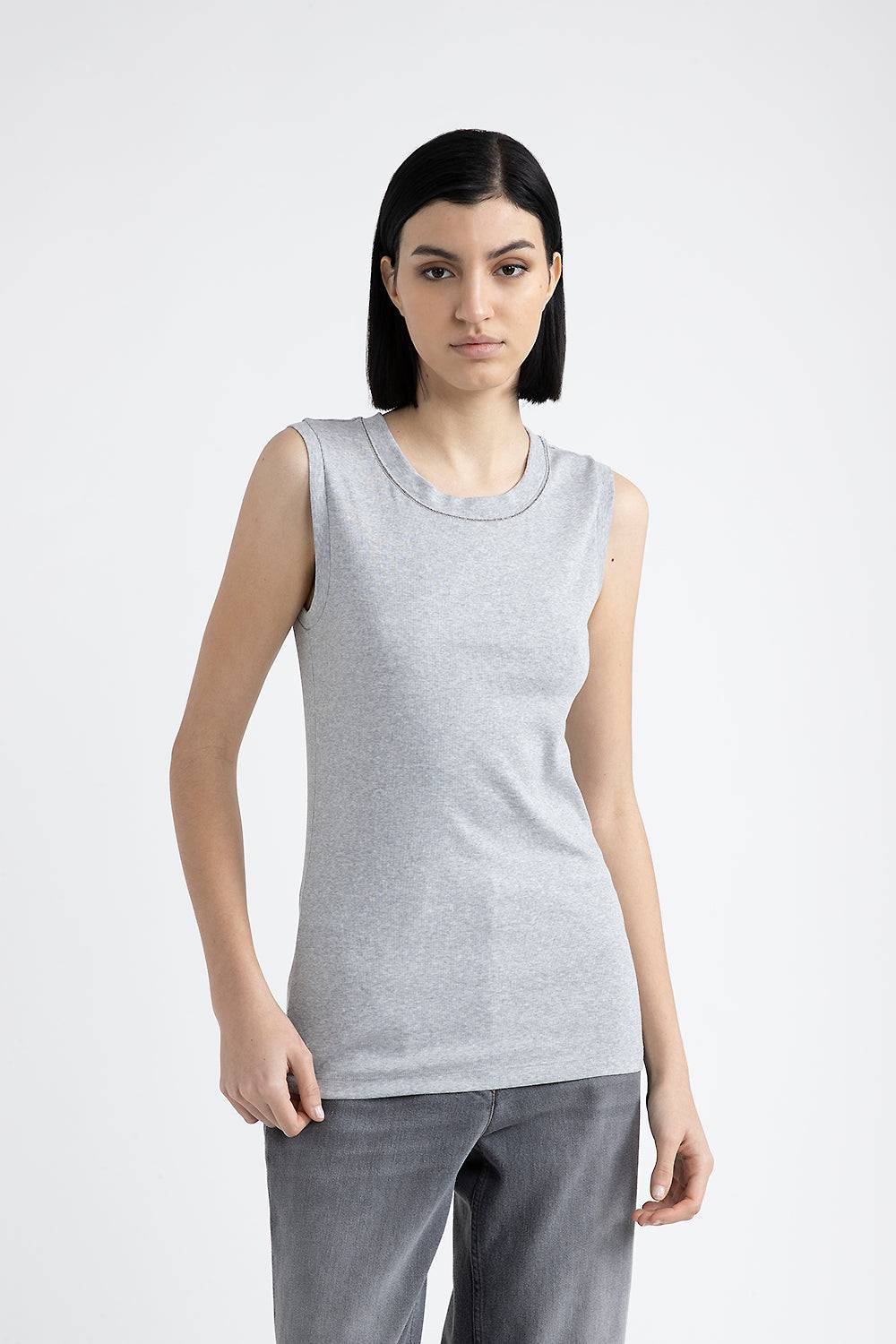 Peserico Top in jersey stretch con Punto Luce
