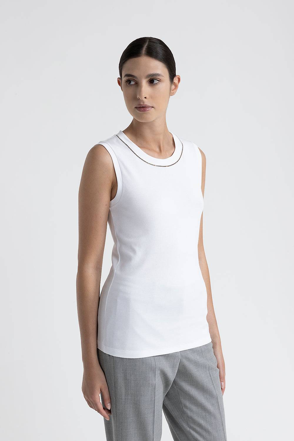 Peserico Top in jersey stretch con Punto Luce
