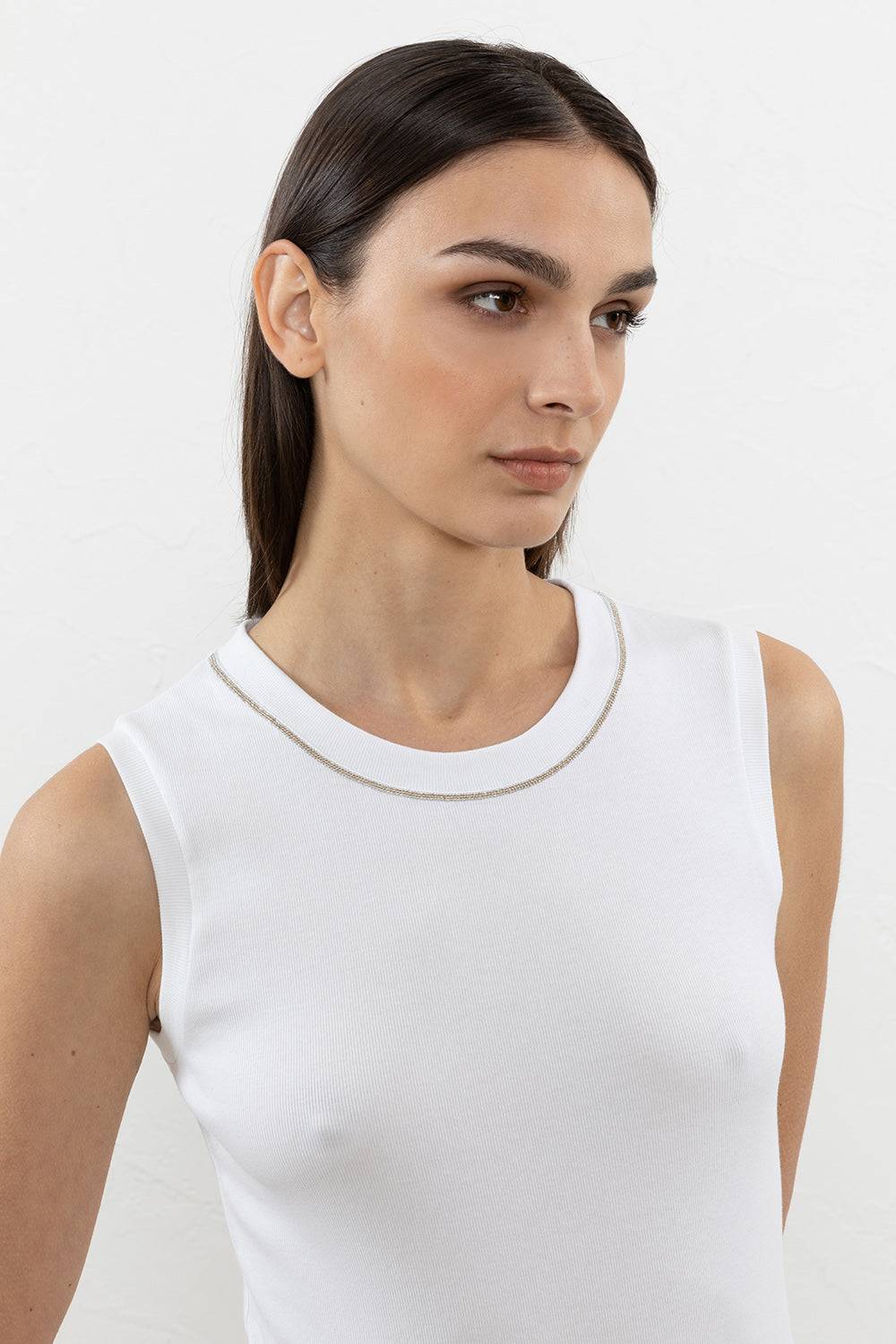 Peserico Top In Microcostina Jersey Stretch