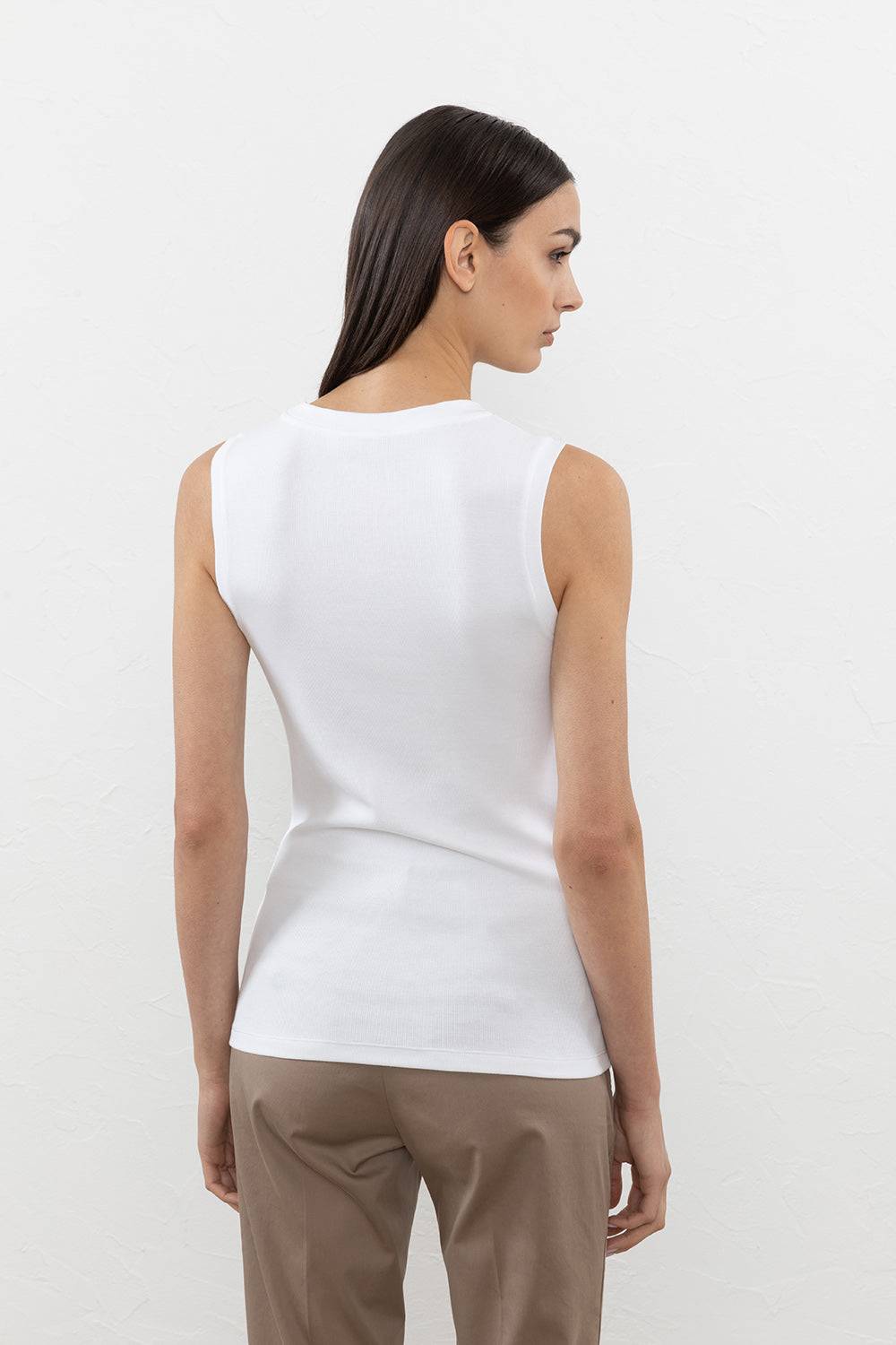 Peserico Top In Microcostina Jersey Stretch