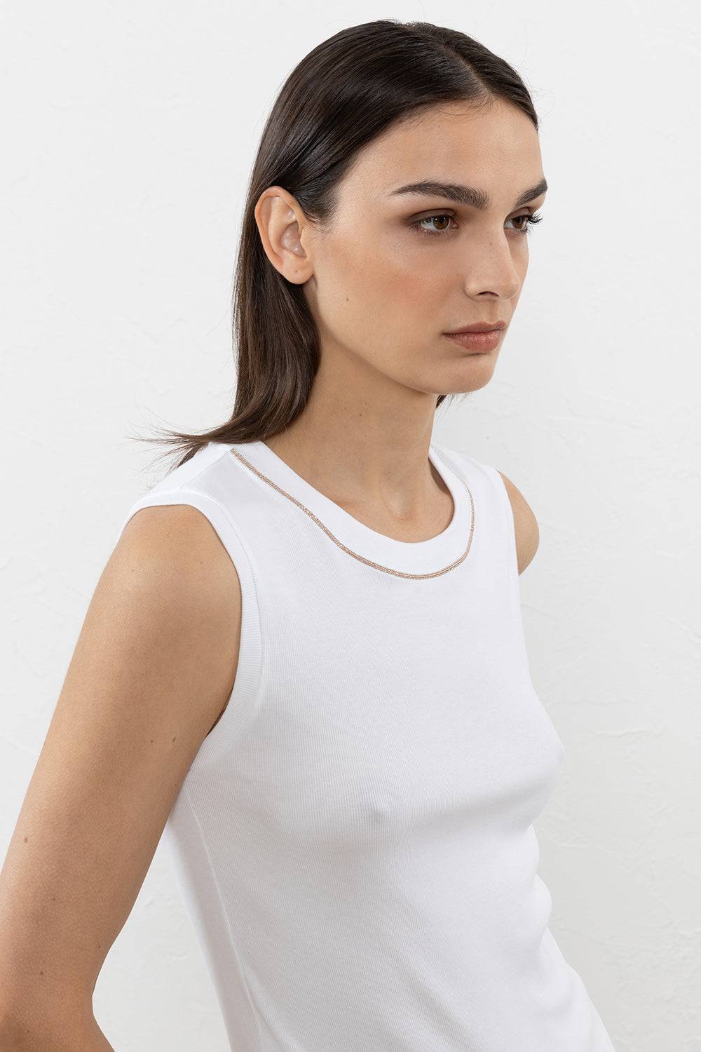 Peserico Top In Microcostina Jersey Stretch