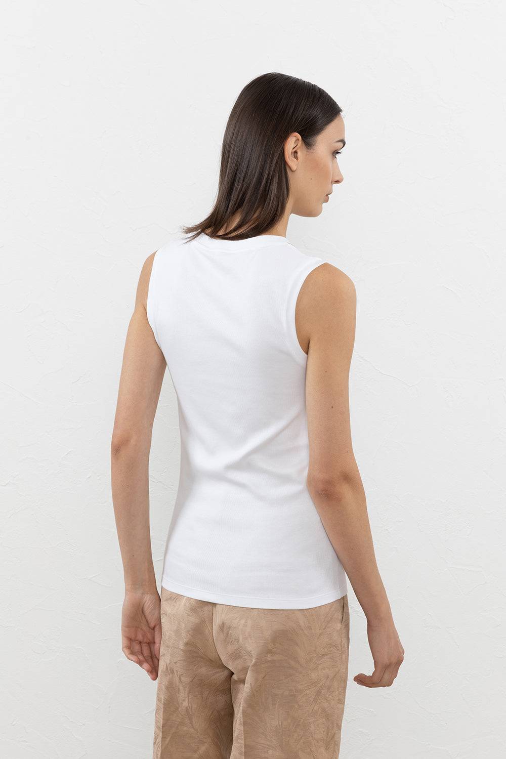 Peserico Top In Microcostina Jersey Stretch