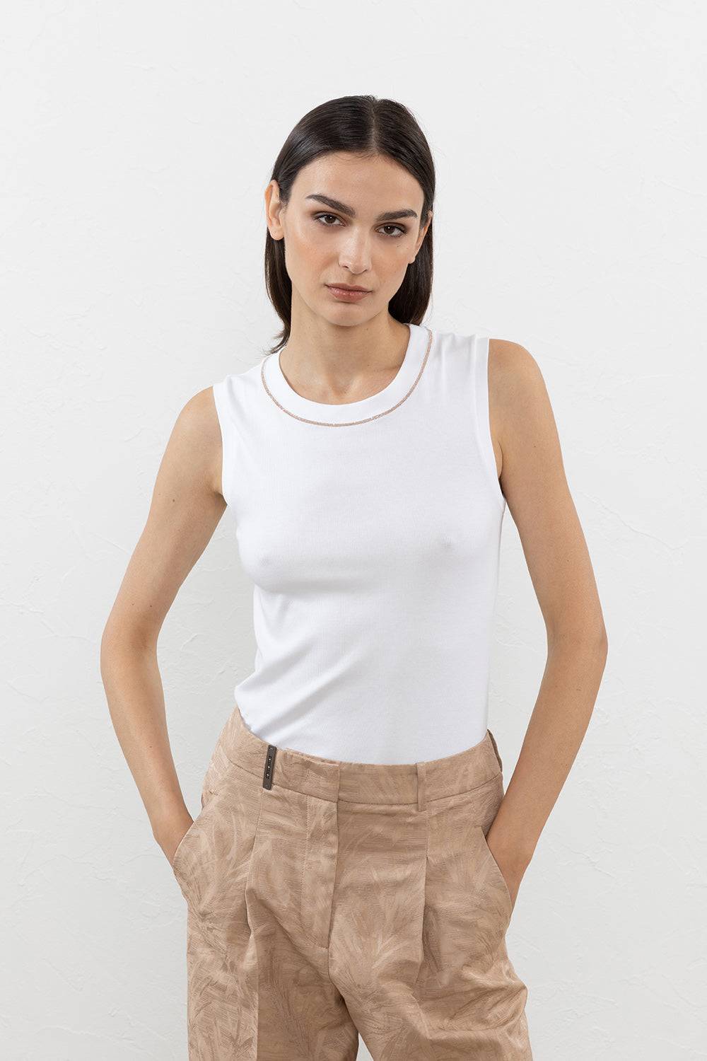 Peserico Top in microcostina jersey stretch