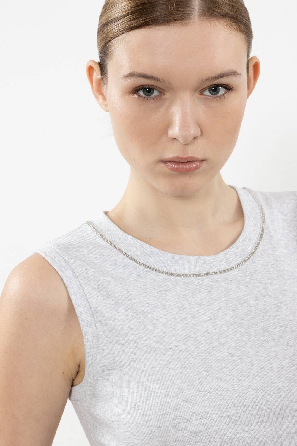 Peserico Top In Microcostina Jersey Stretch