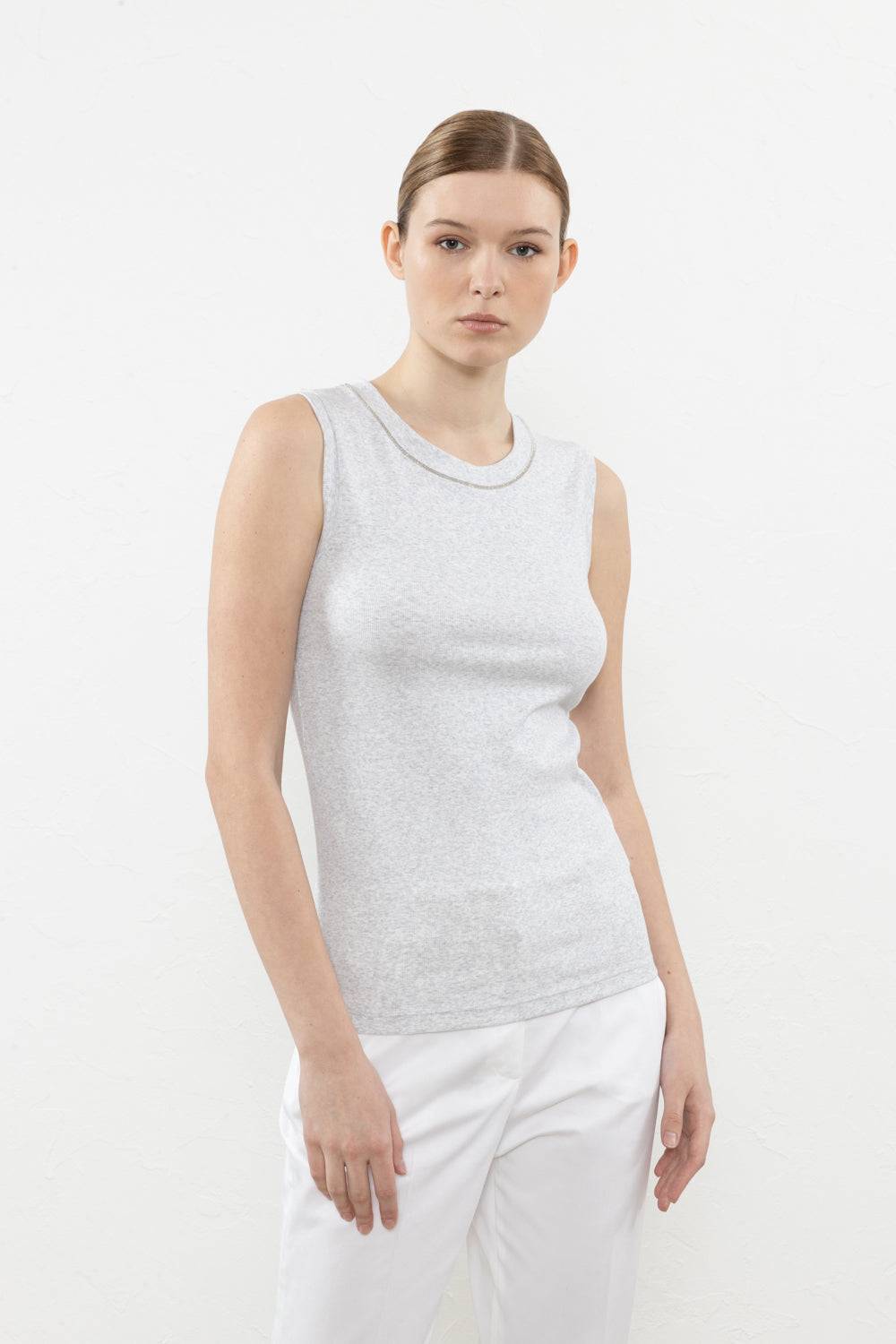 Peserico Top in microcostina jersey stretch