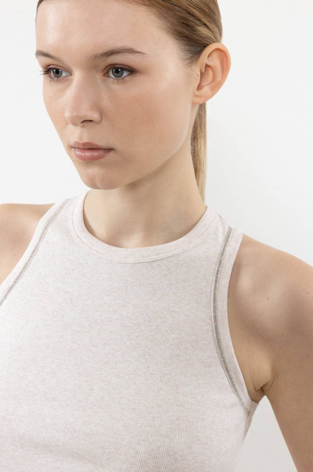 Peserico Top In Microcostina Jersey Stretch