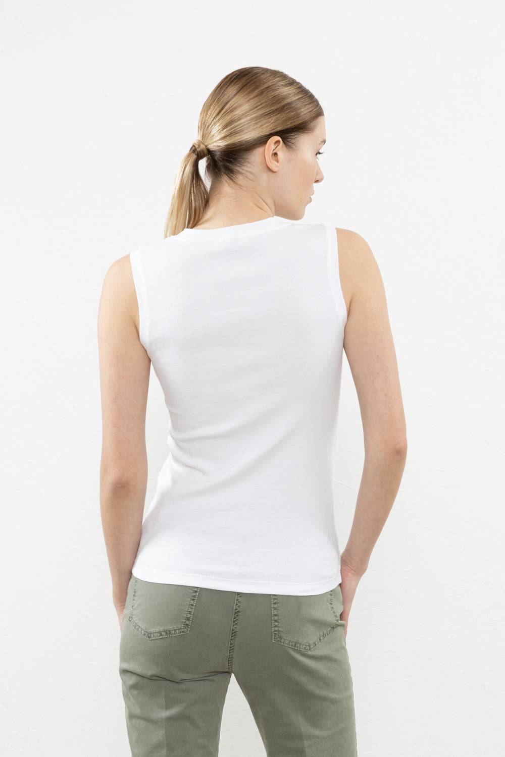 Peserico Top In Microcostina Jersey Stretch