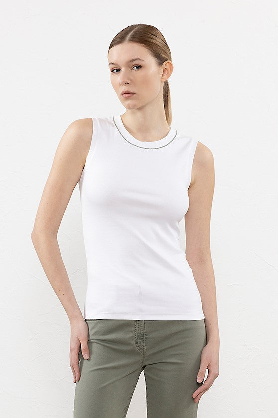 Peserico Top in microcostina jersey stretch