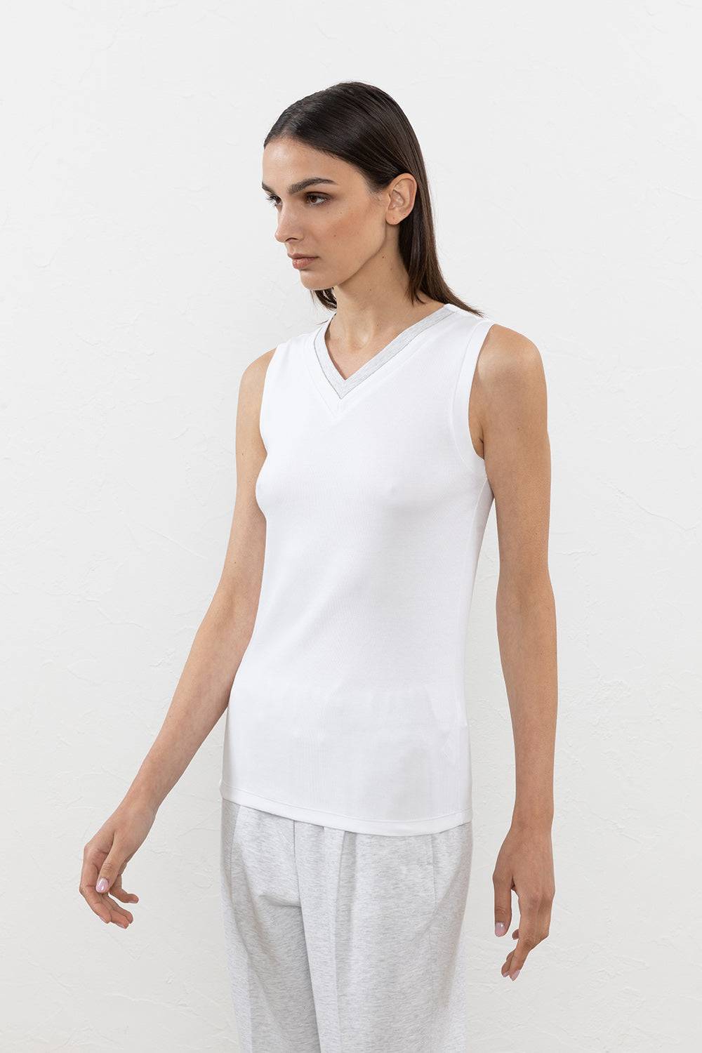 Peserico Top In Microcostina Jersey Stretch