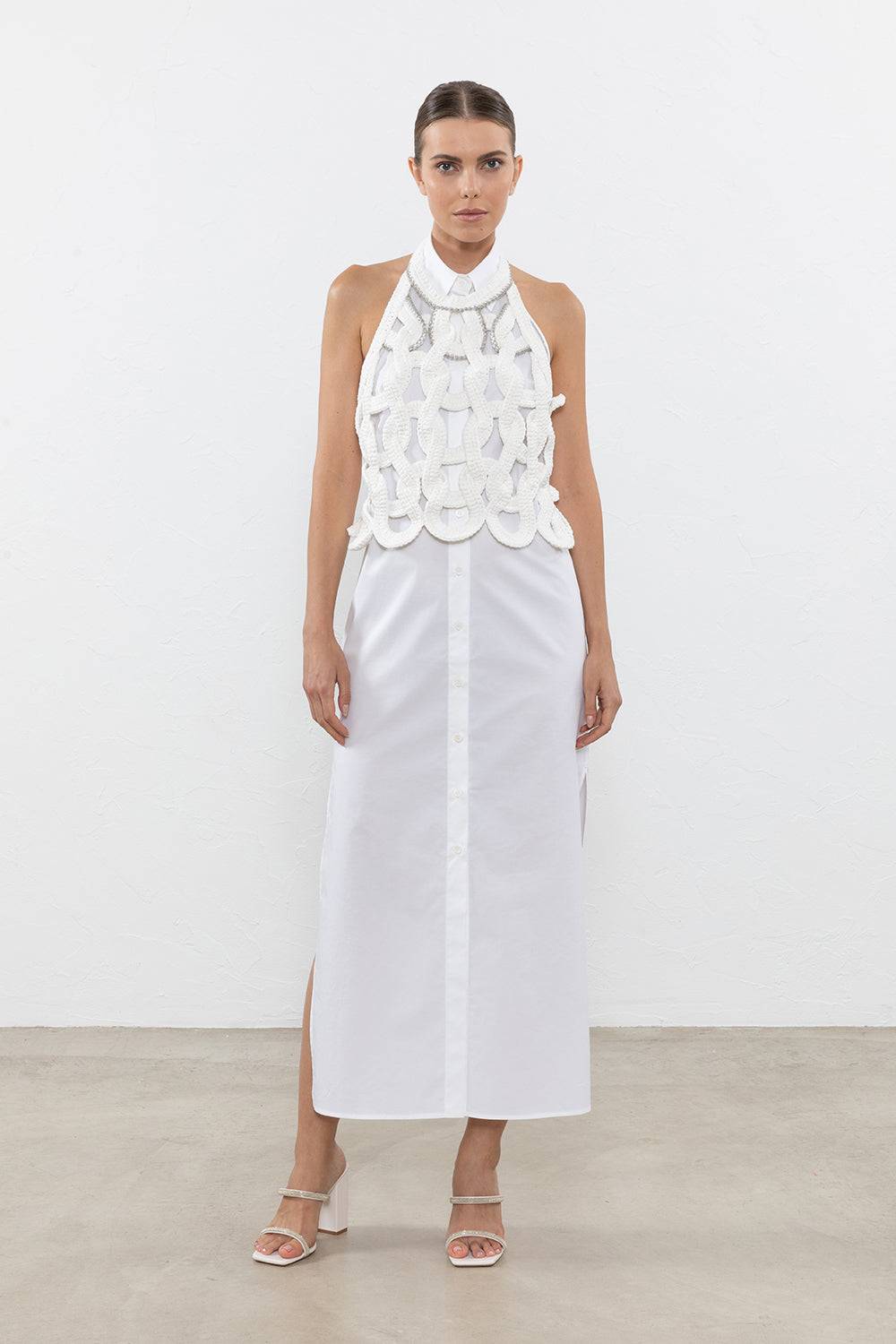 Peserico Top In Puro Cotone Lavorato A Crochet