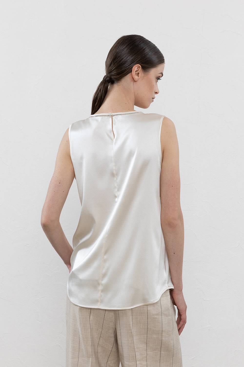 Peserico Top In Raso Di Seta Lucido