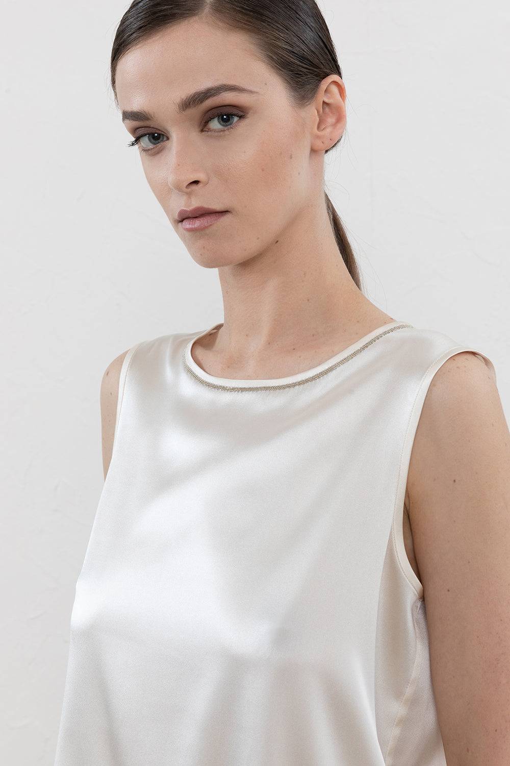 Peserico Top in raso di seta lucido