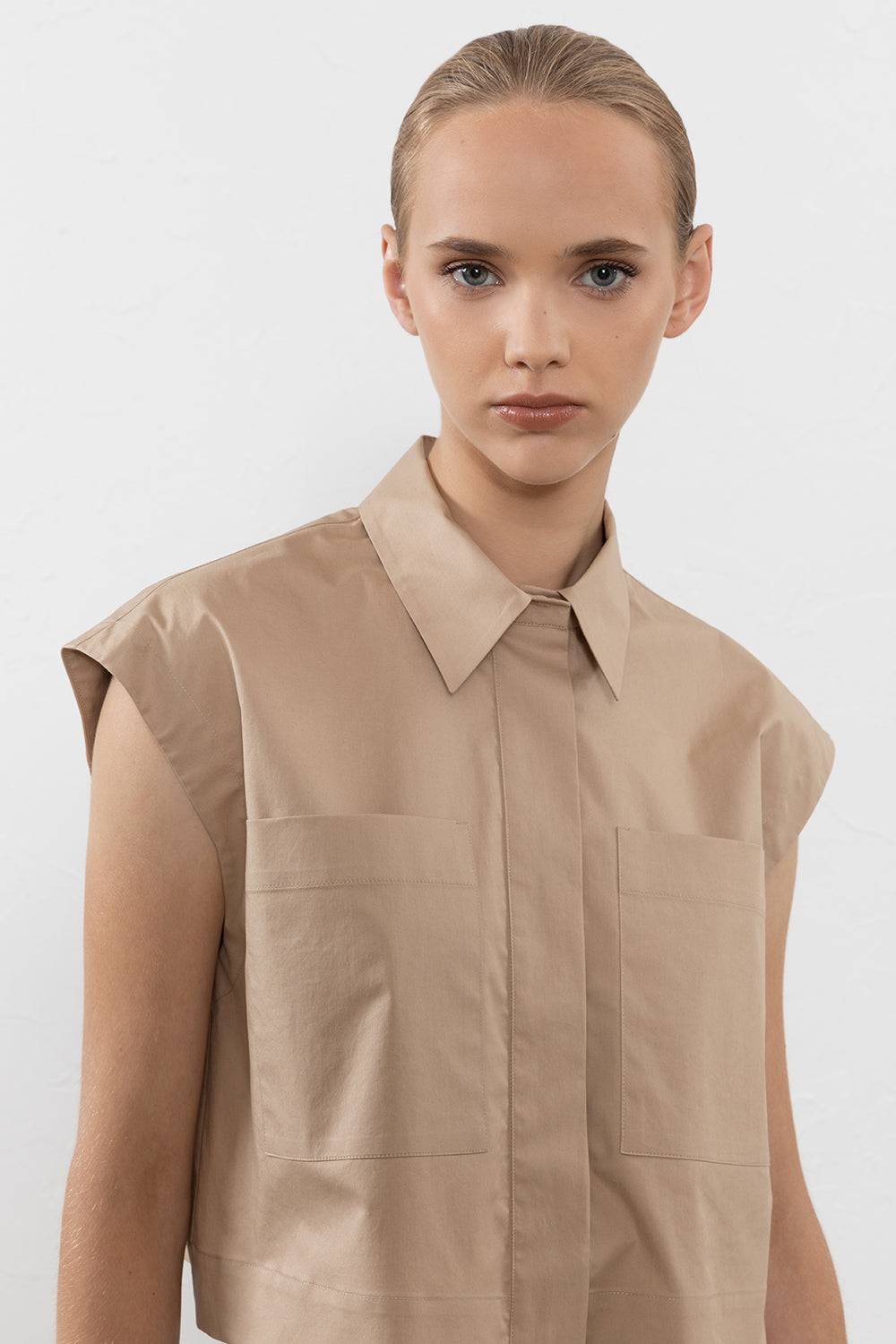 Peserico Top In Raso Leggero Di Cotone Mano Vela