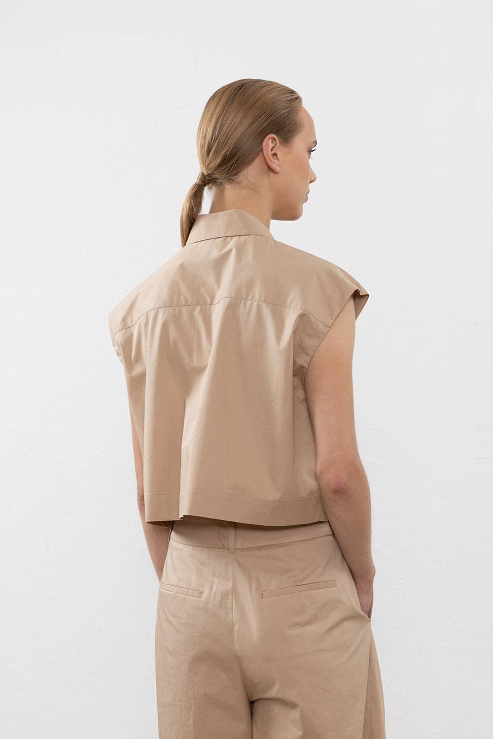 Peserico Top In Raso Leggero Di Cotone Mano Vela