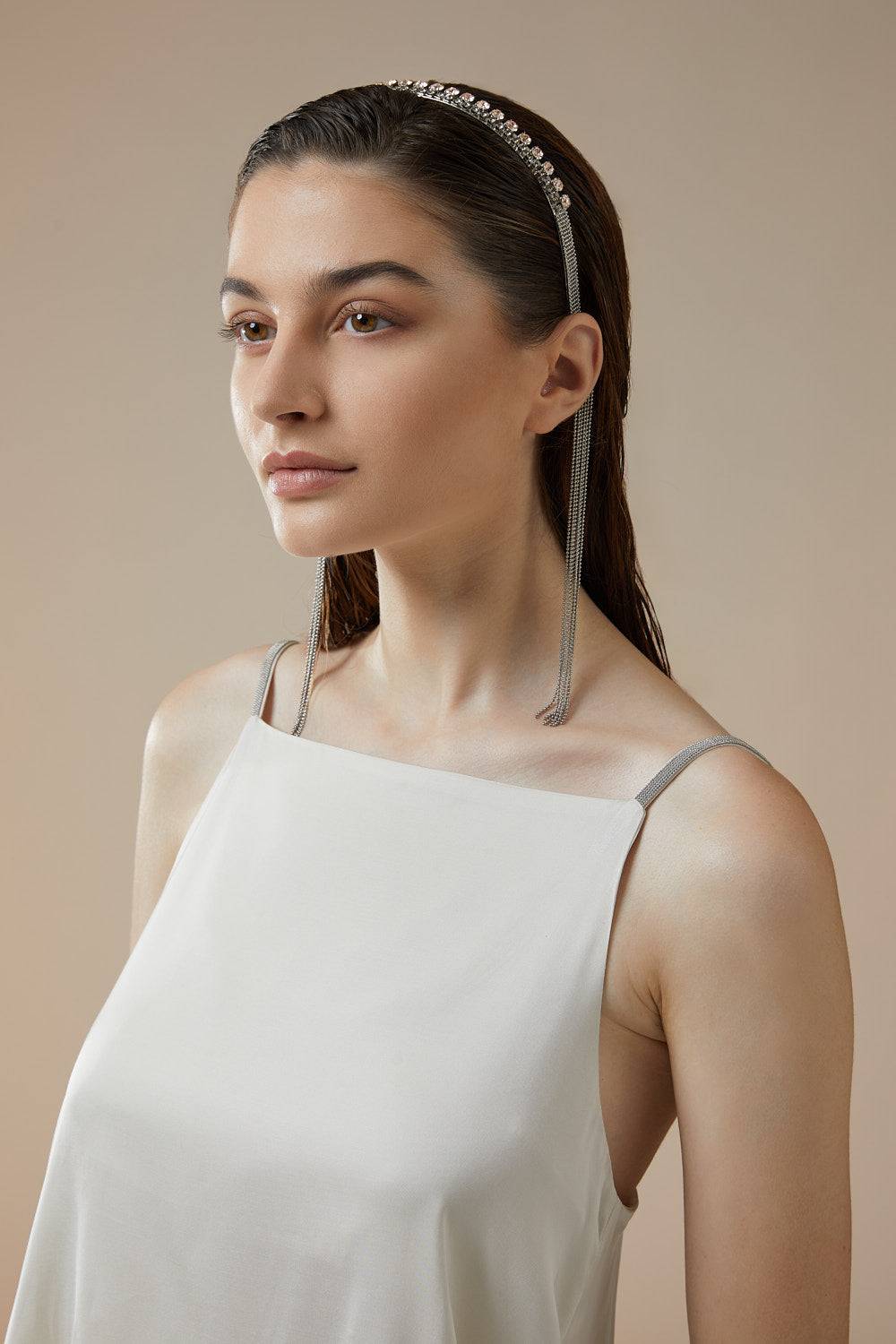 Peserico Top In Satin Di Viscosa Con Coda