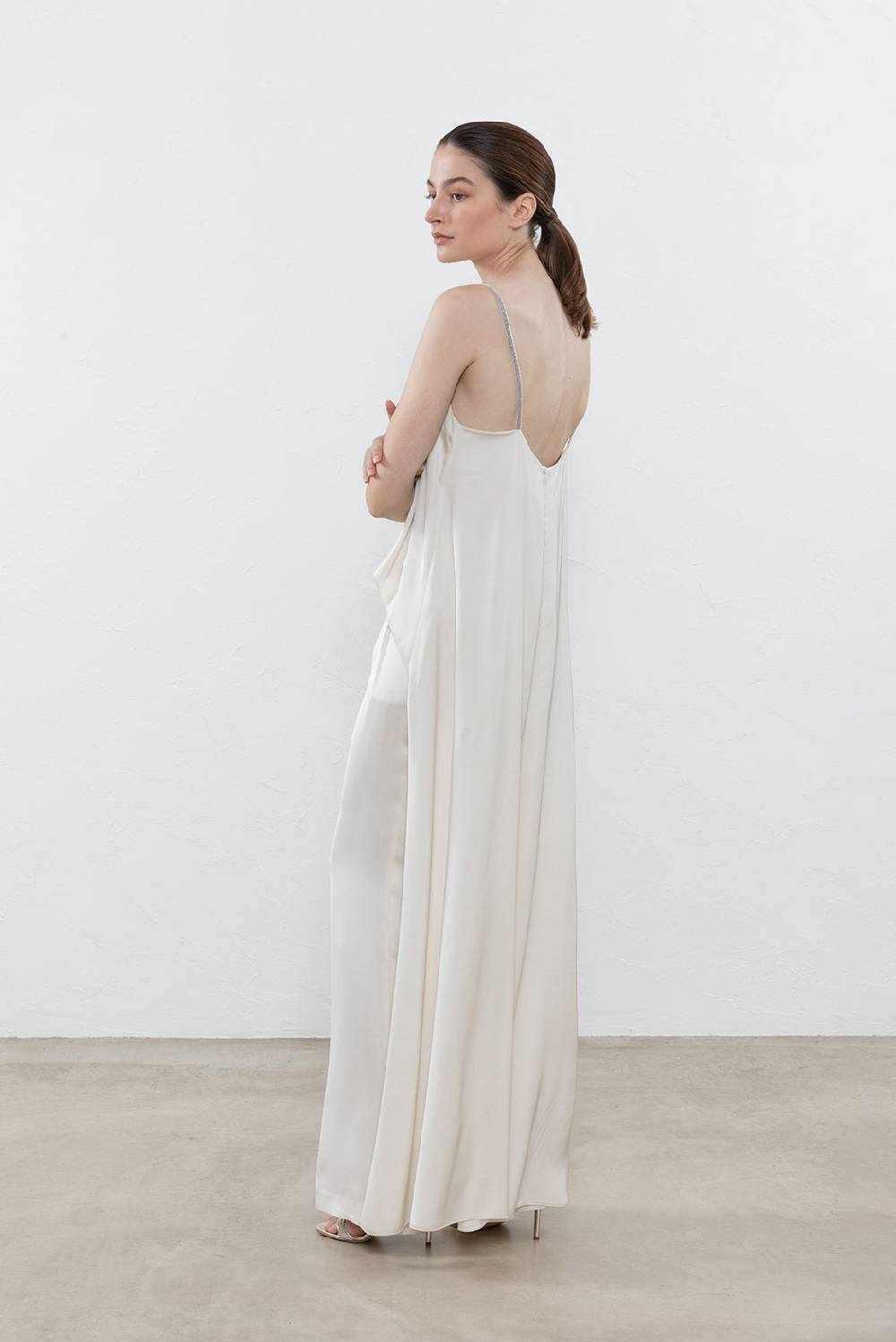 Peserico Top In Satin Di Viscosa Con Coda