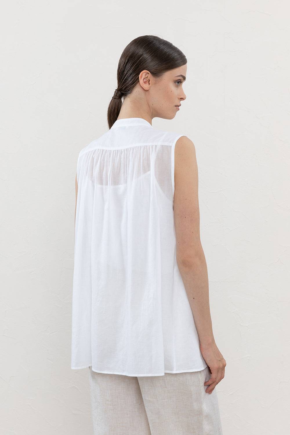 Peserico Top In Voile Di Puro Cotone