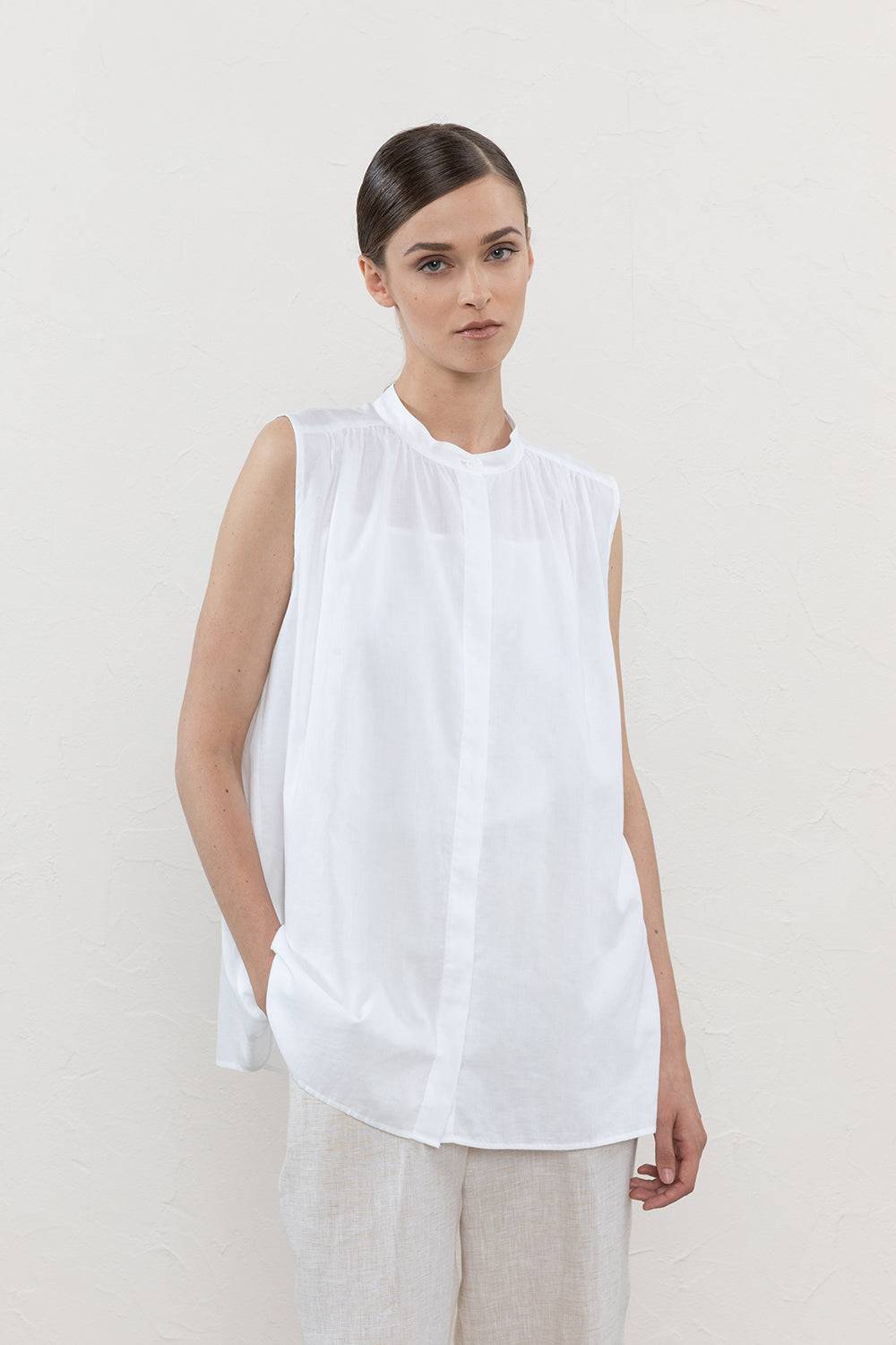 Peserico Top in voile di puro cotone