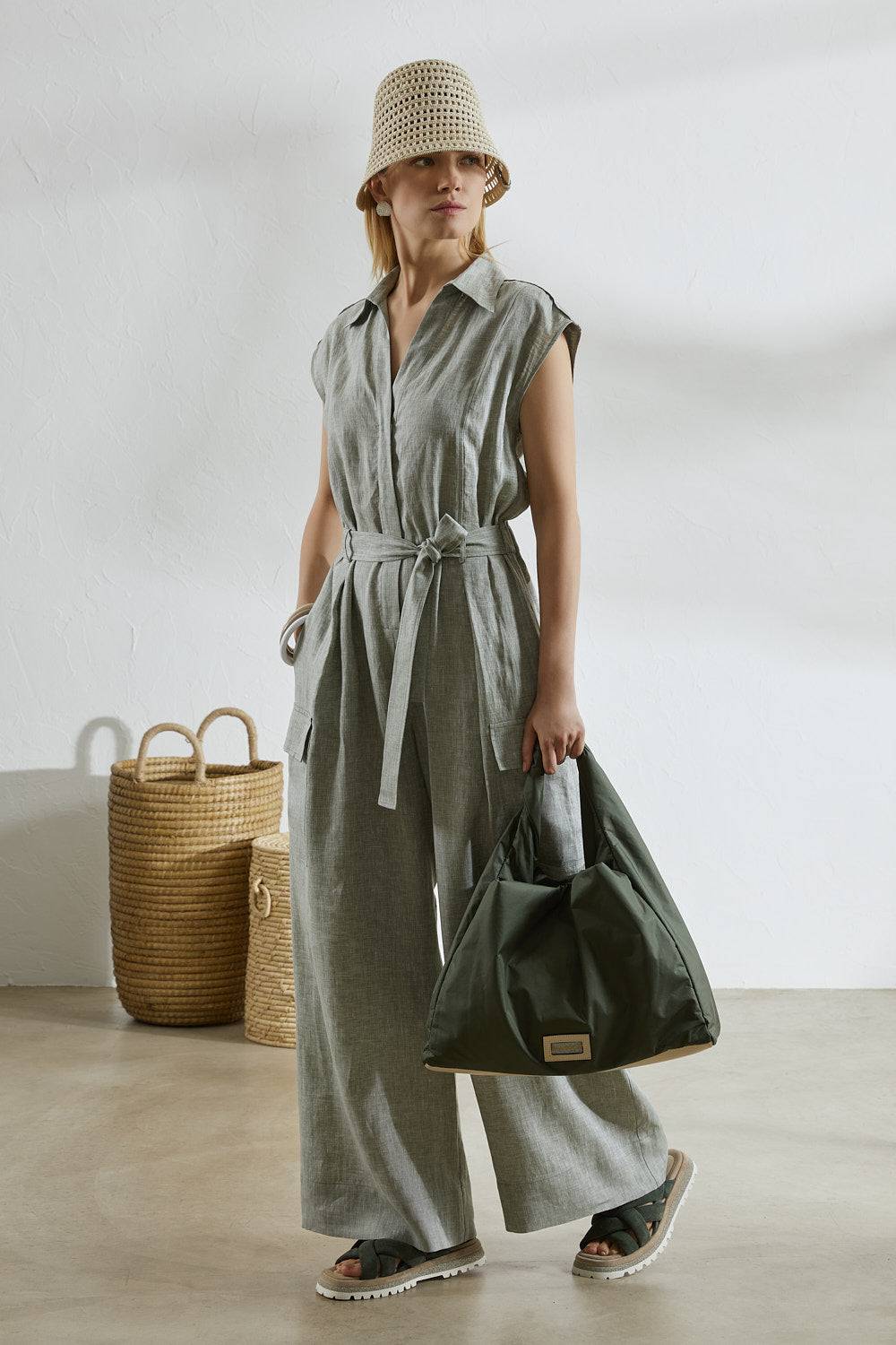 Peserico Tuta In Leggera Tela Di Puro Lino