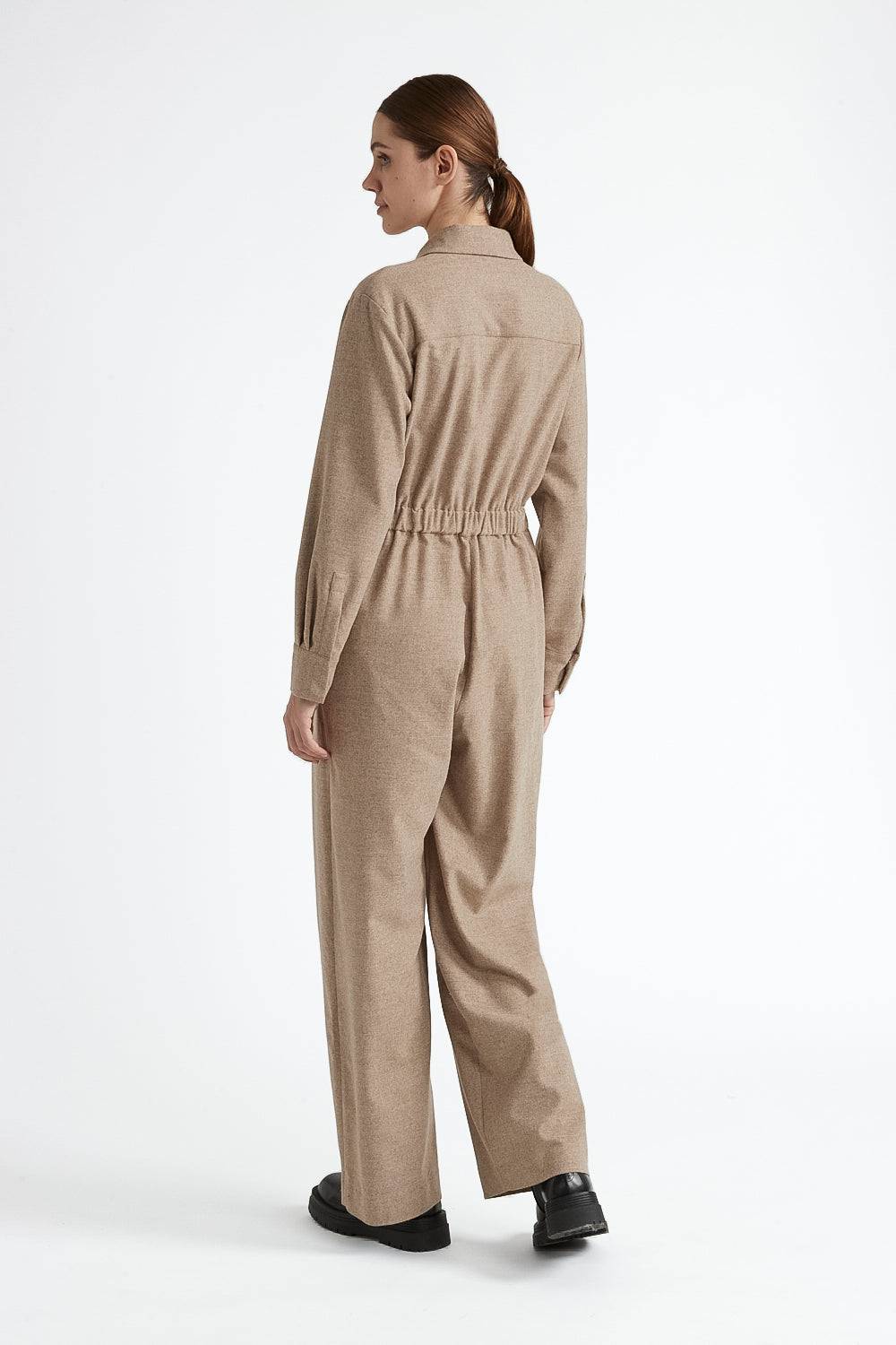 Peserico Tuta In Misto Lana Viscosa Con Cintura