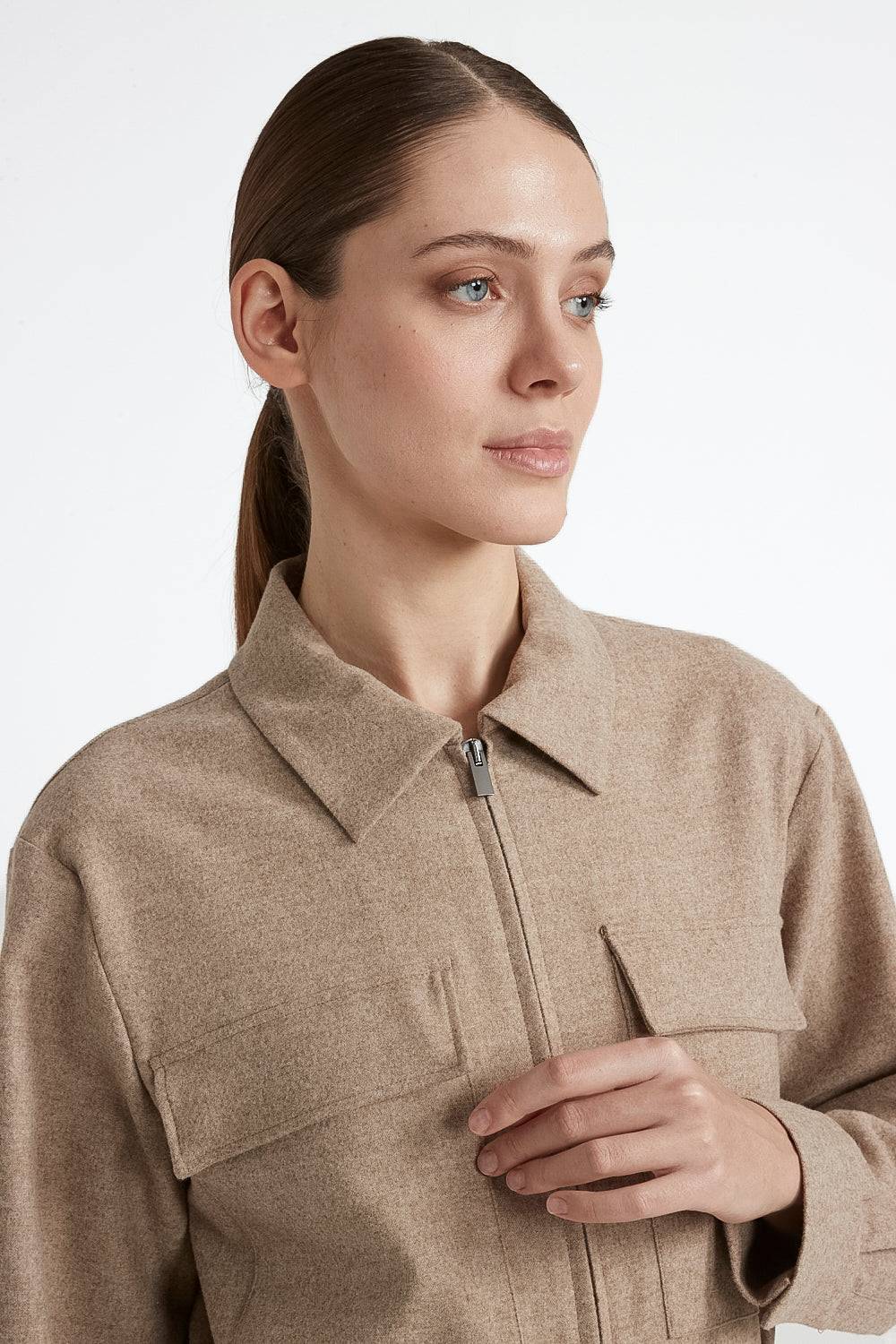 Peserico Tuta In Misto Lana Viscosa Con Cintura