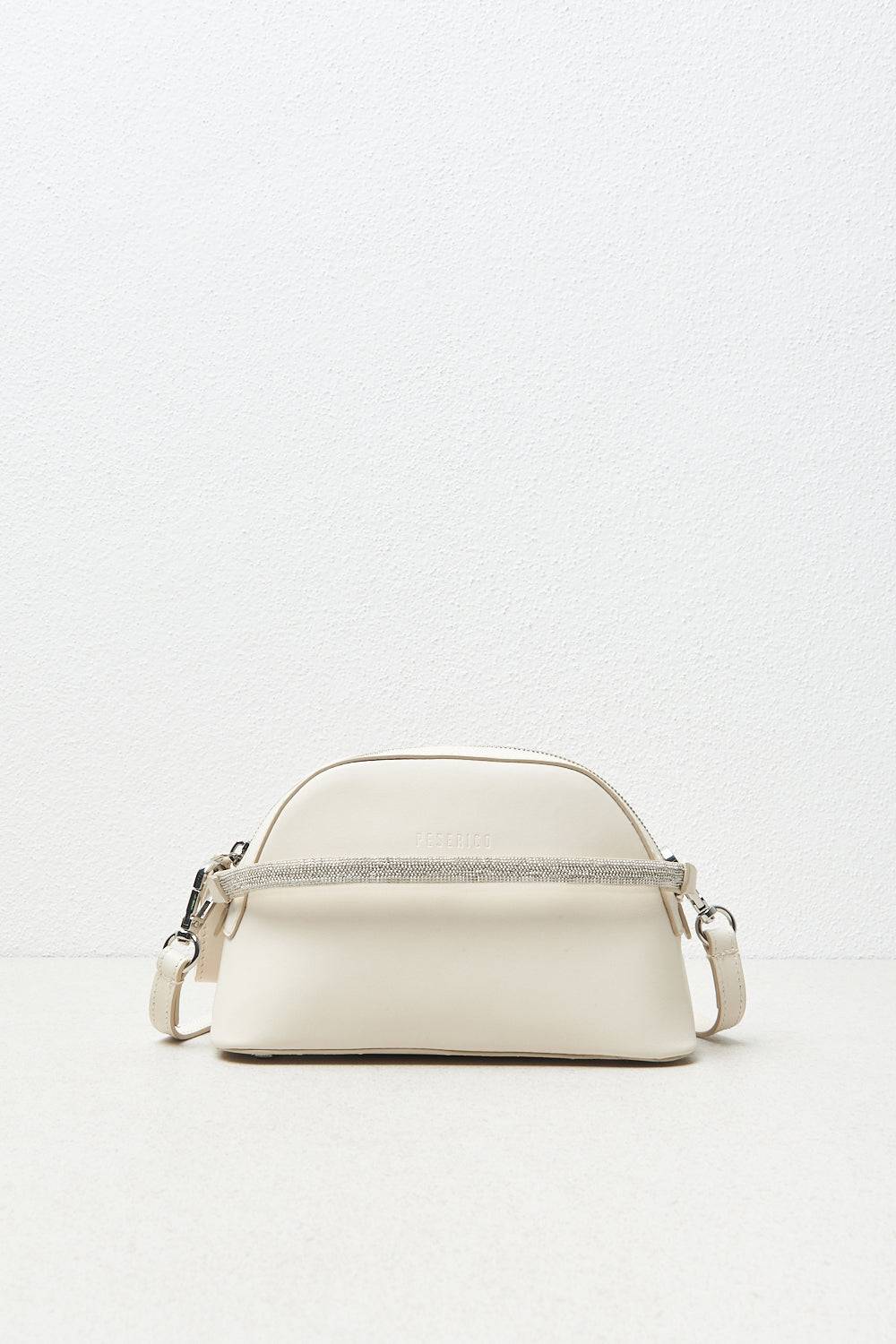 Peserico Pochette in vera pelle con manico e tracolla