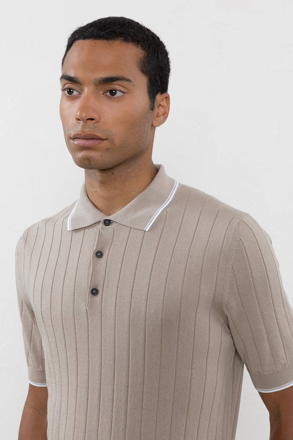 Peserico Polo In Filato Di Puro Cotone Crepe A Costa Piatta