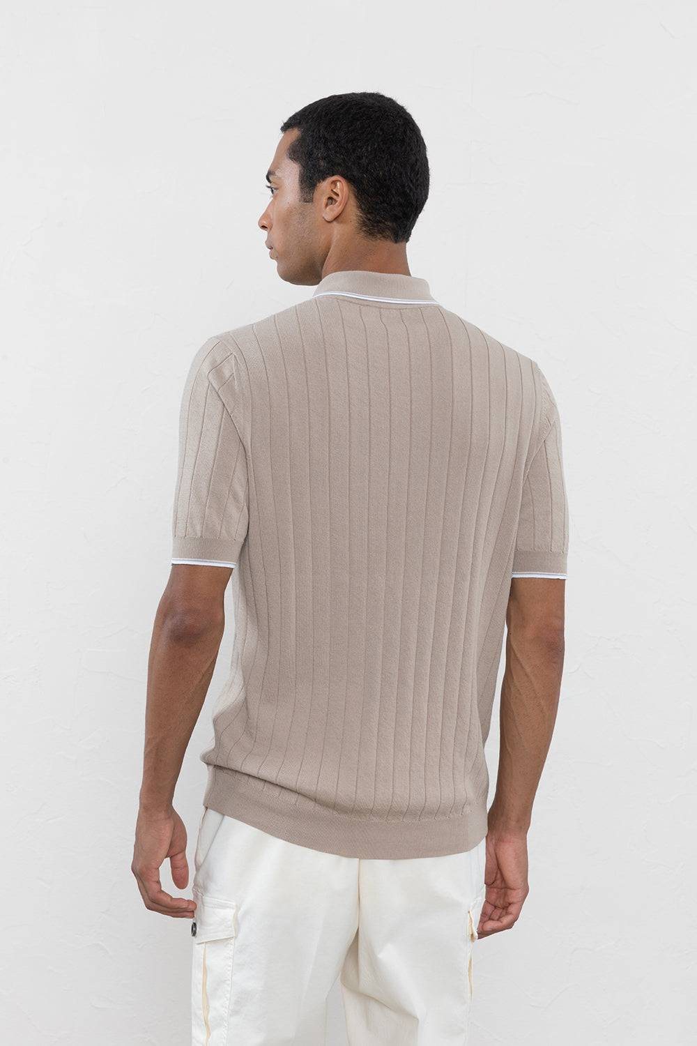 Peserico Polo In Filato Di Puro Cotone Crepe A Costa Piatta