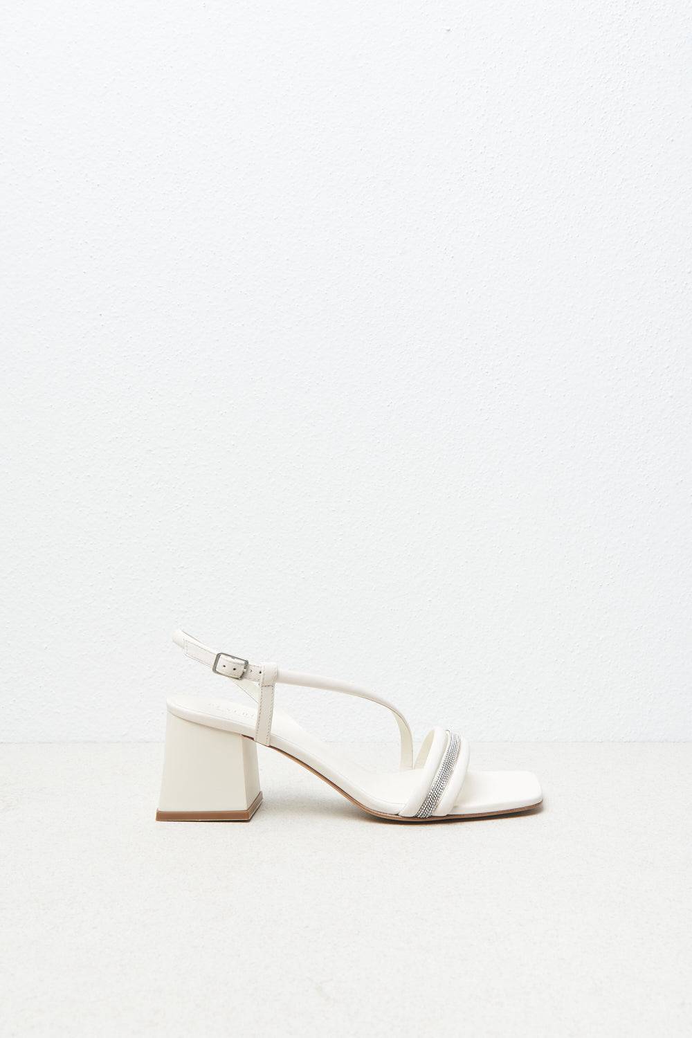 Peserico Sandali Con Tacco In Pelle Nappata Imbottita