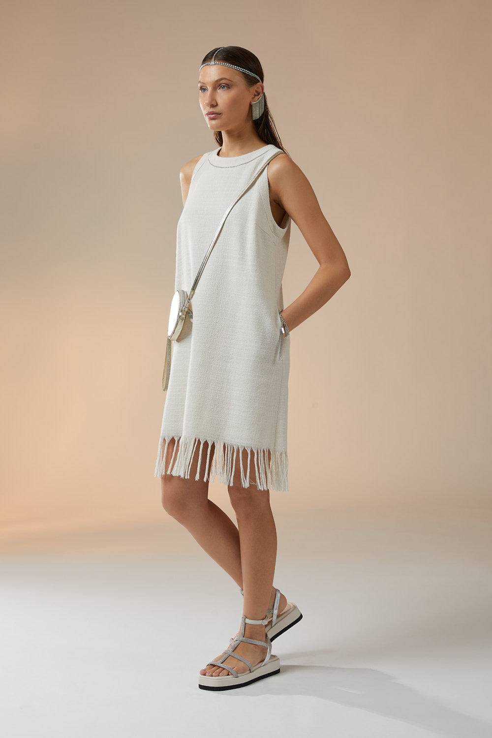 Peserico Sandali Patform In Vera Pelle Con Catene Punto Luce