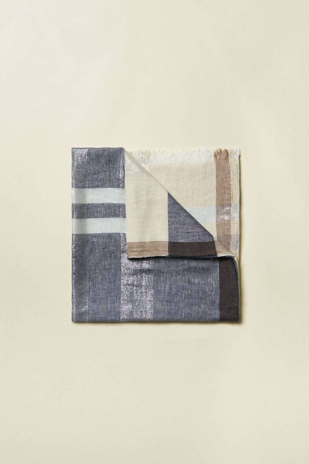 Peserico Sciarpa Carré In Misto Lino, Viscosa E Lurex