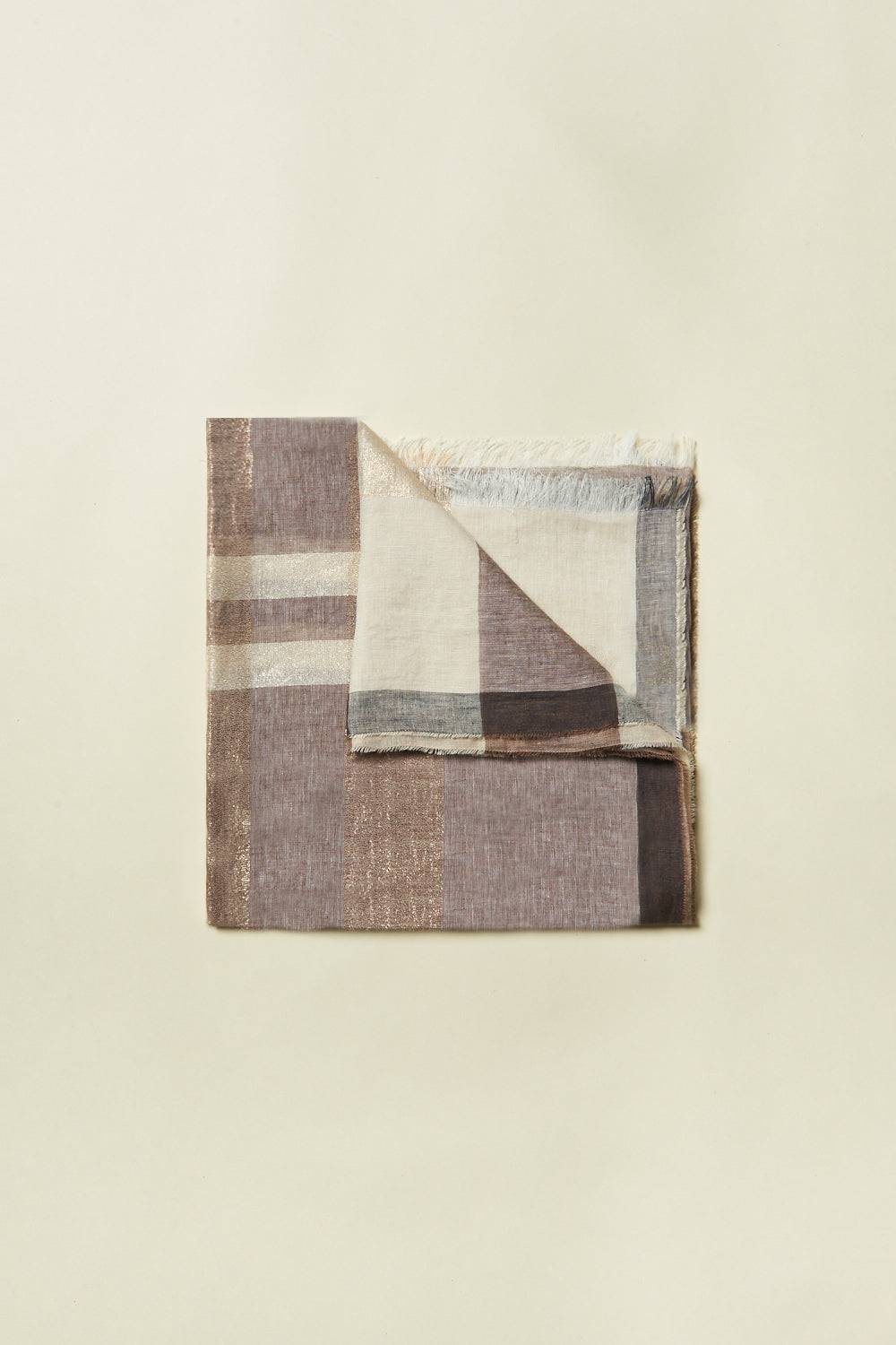 Peserico Sciarpa Carré In Misto Lino, Viscosa E Lurex