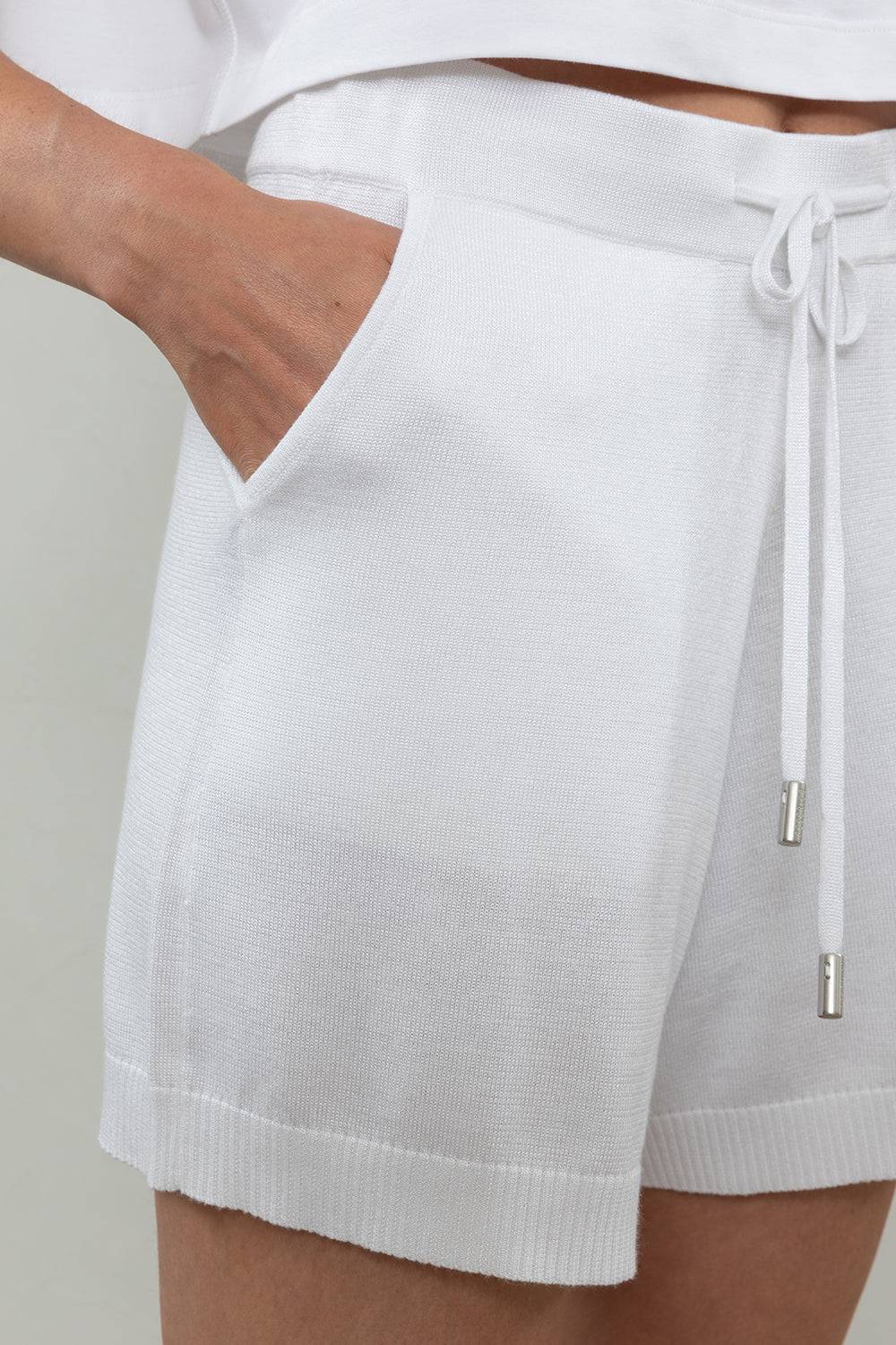 Peserico Short In Filato Di Puro Cotone E Mélange Di Misto Viscosa