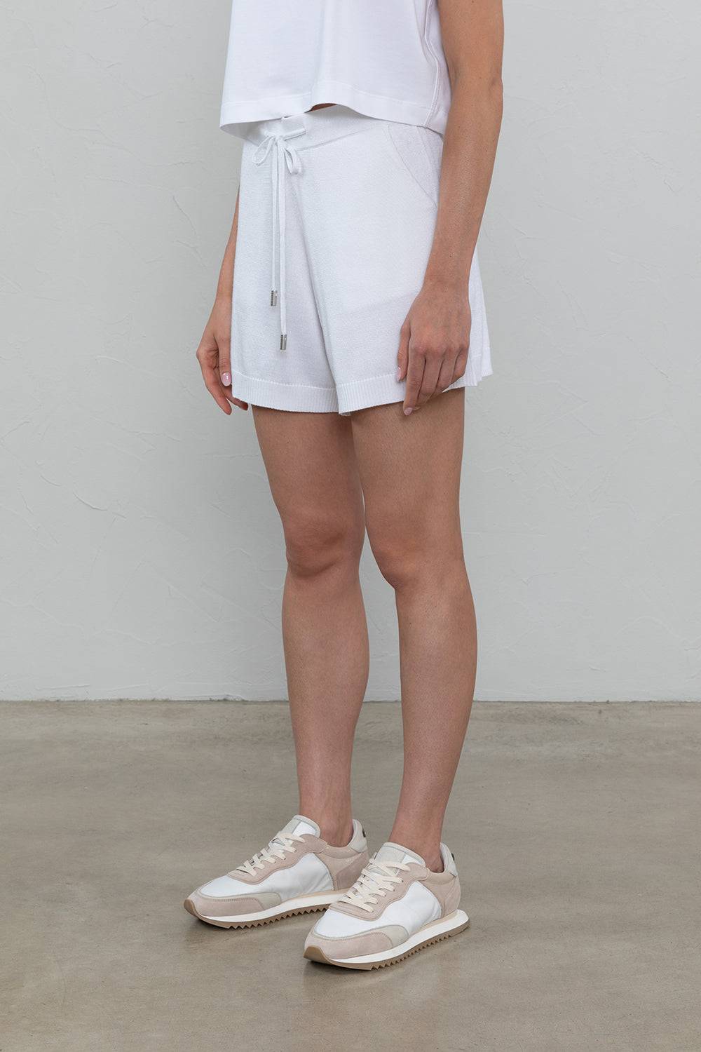 Peserico Short in filato di puro cotone e mélange di misto viscosa