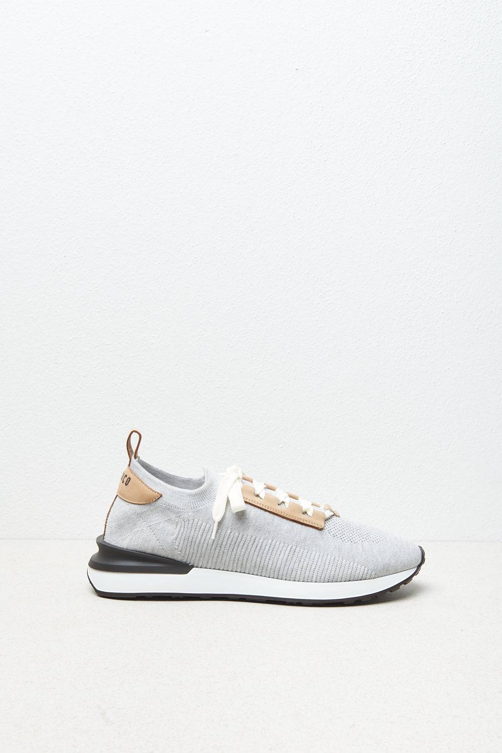 Peserico Sneaker In Maglia E Inserti In Pelle Nabuck