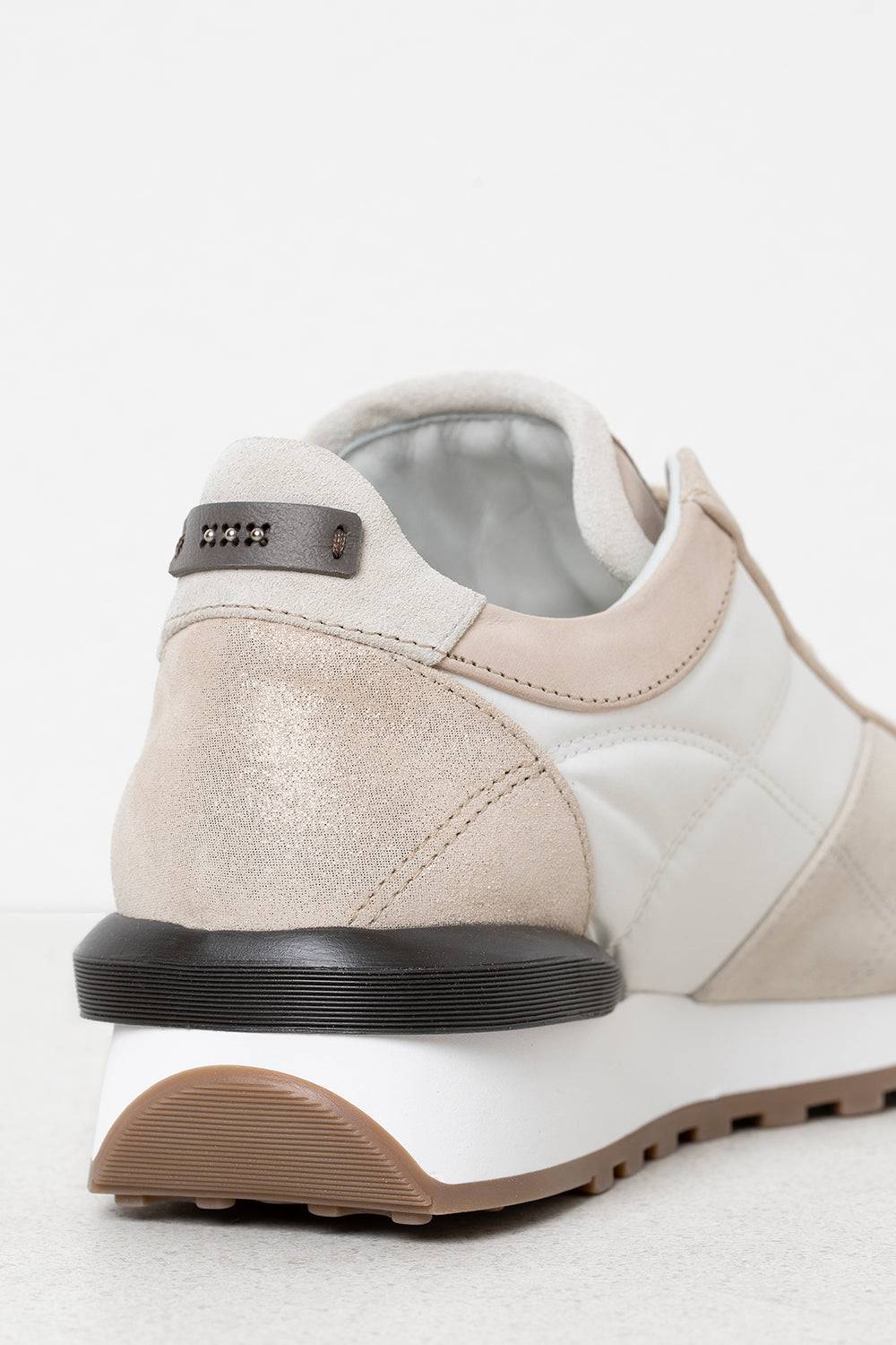 Peserico Sneaker In Pelle Nabuk, Scamosciata E Glitter